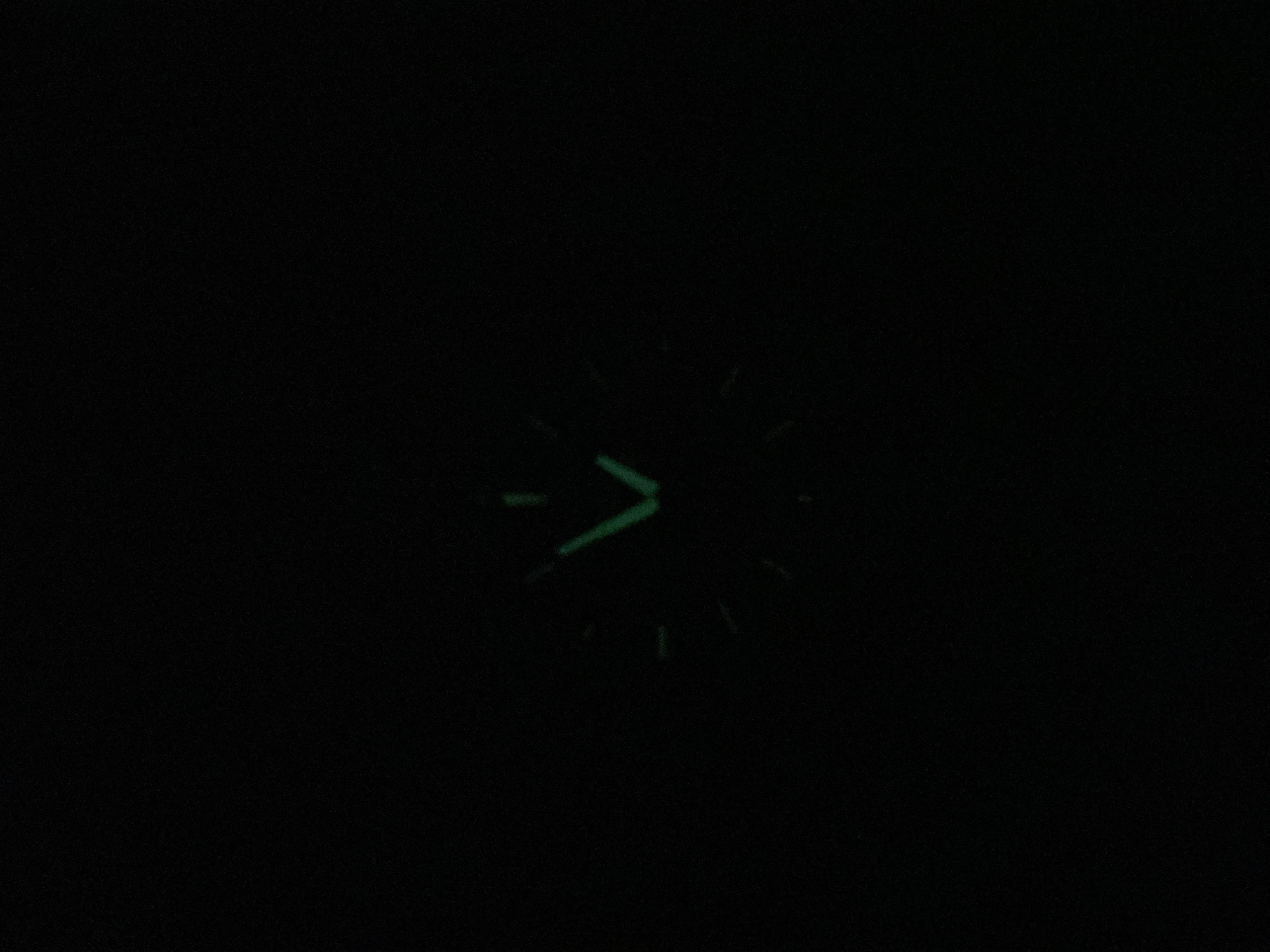 Watch glows in darkness during late-night sighting
