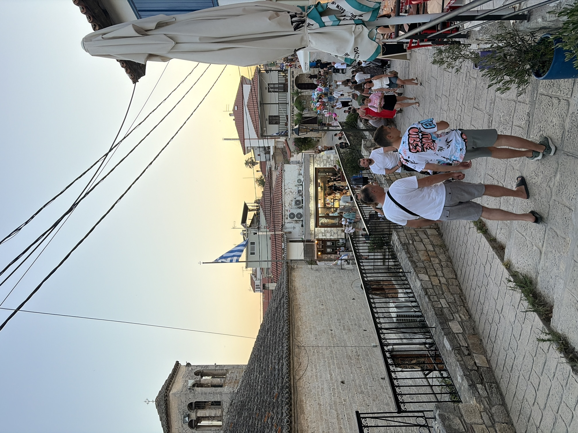 Dinner at a seaside taverna in Kassandra, Greece