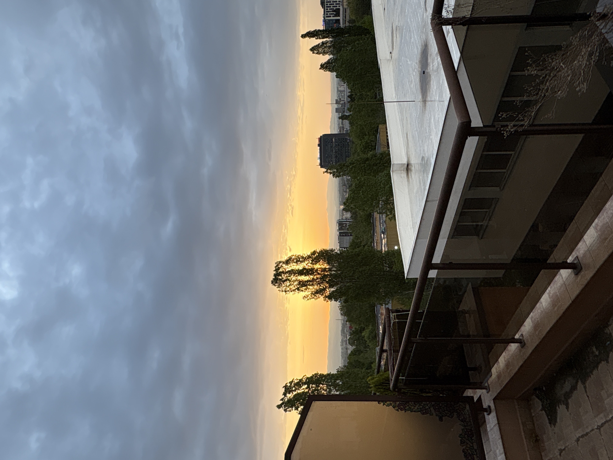 Sunset observed over Sofia with dramatic cloud formations