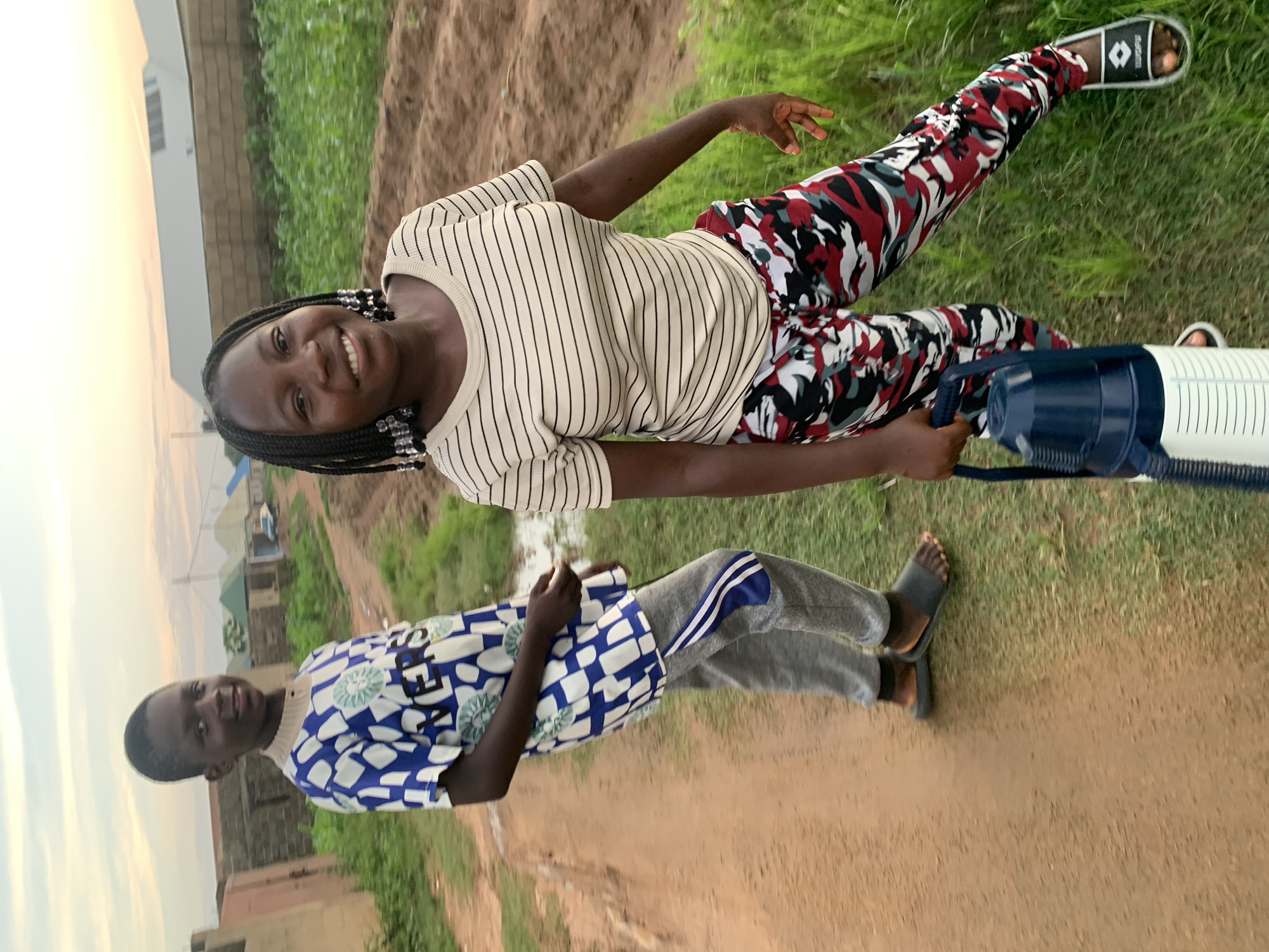 Evening life and landscapes in Rido, Nigeria at sunset