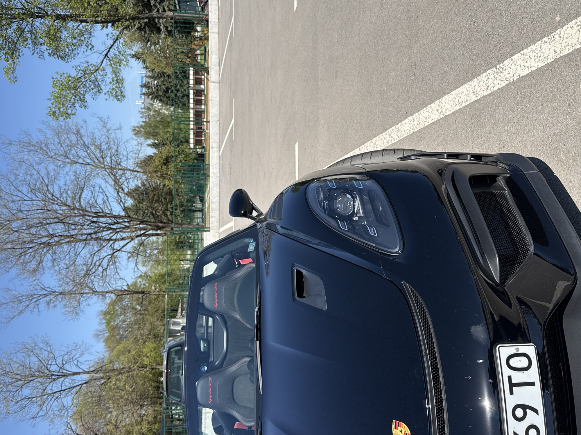 Black Porsche Spyder RS spotted parked in Sofia