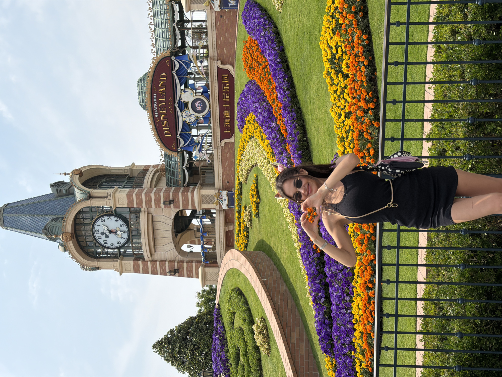 Early morning visit captured at Shanghai Disneyland entrance and castle