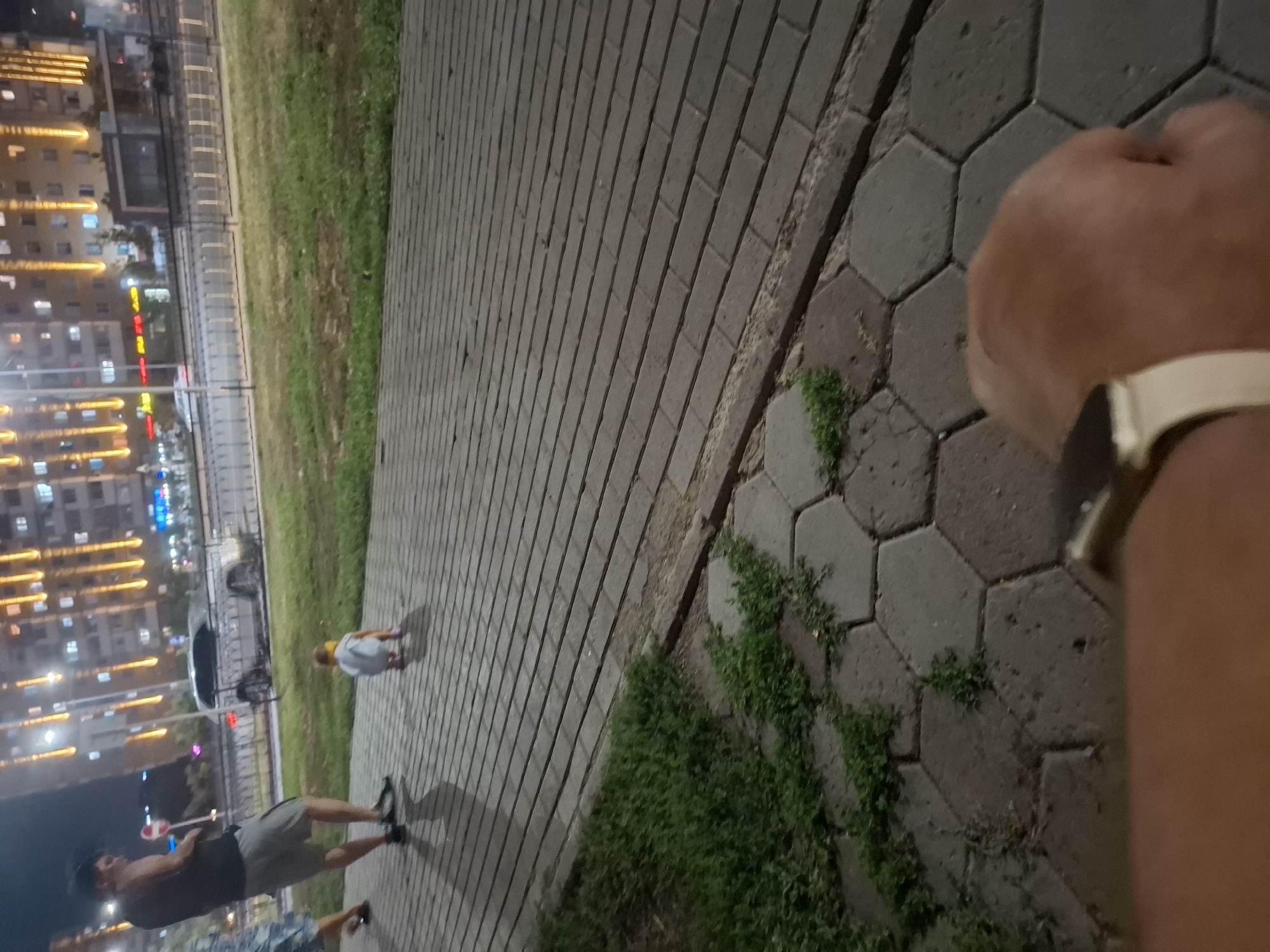 Busy summer night on an Astana pedestrian walkway