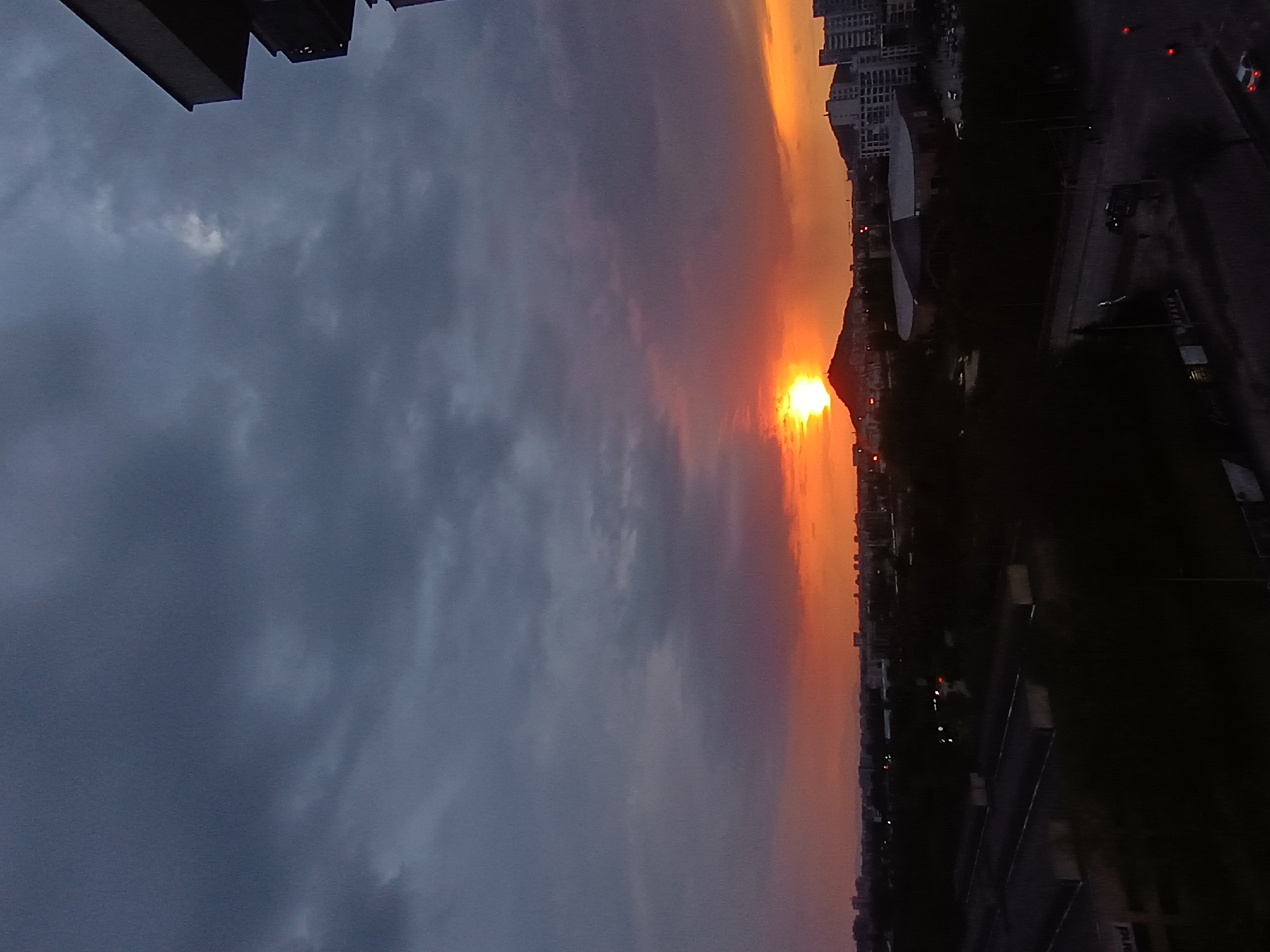 Dramatic sunset photographed across Plovdiv, Bulgaria from multiple vantage points