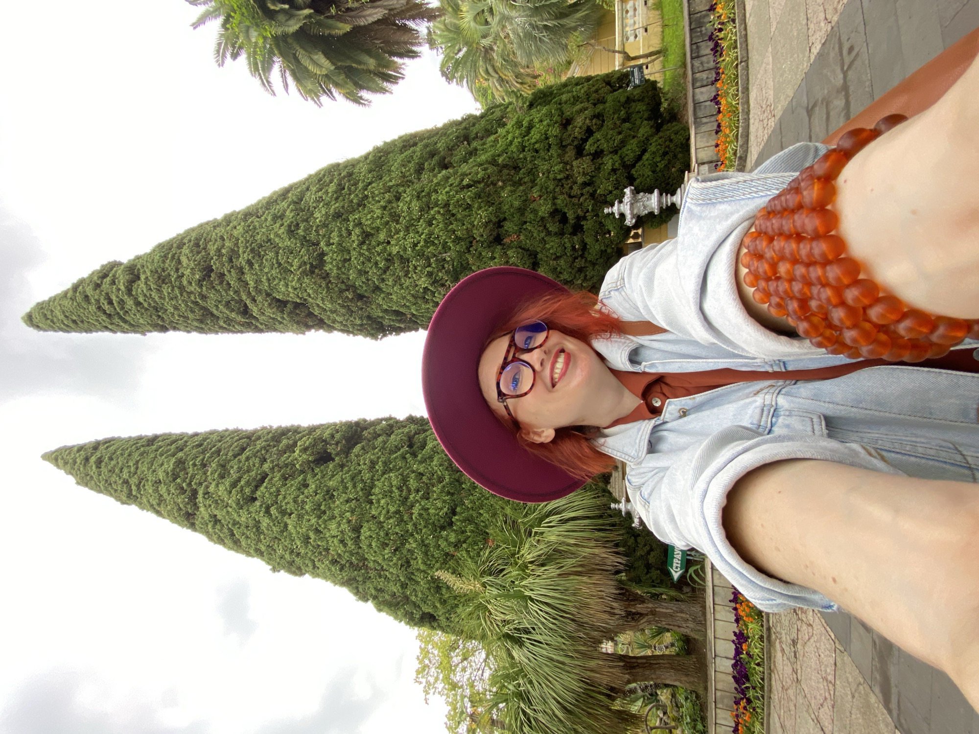 Tourist documents afternoon park visit in Sochi, Russia