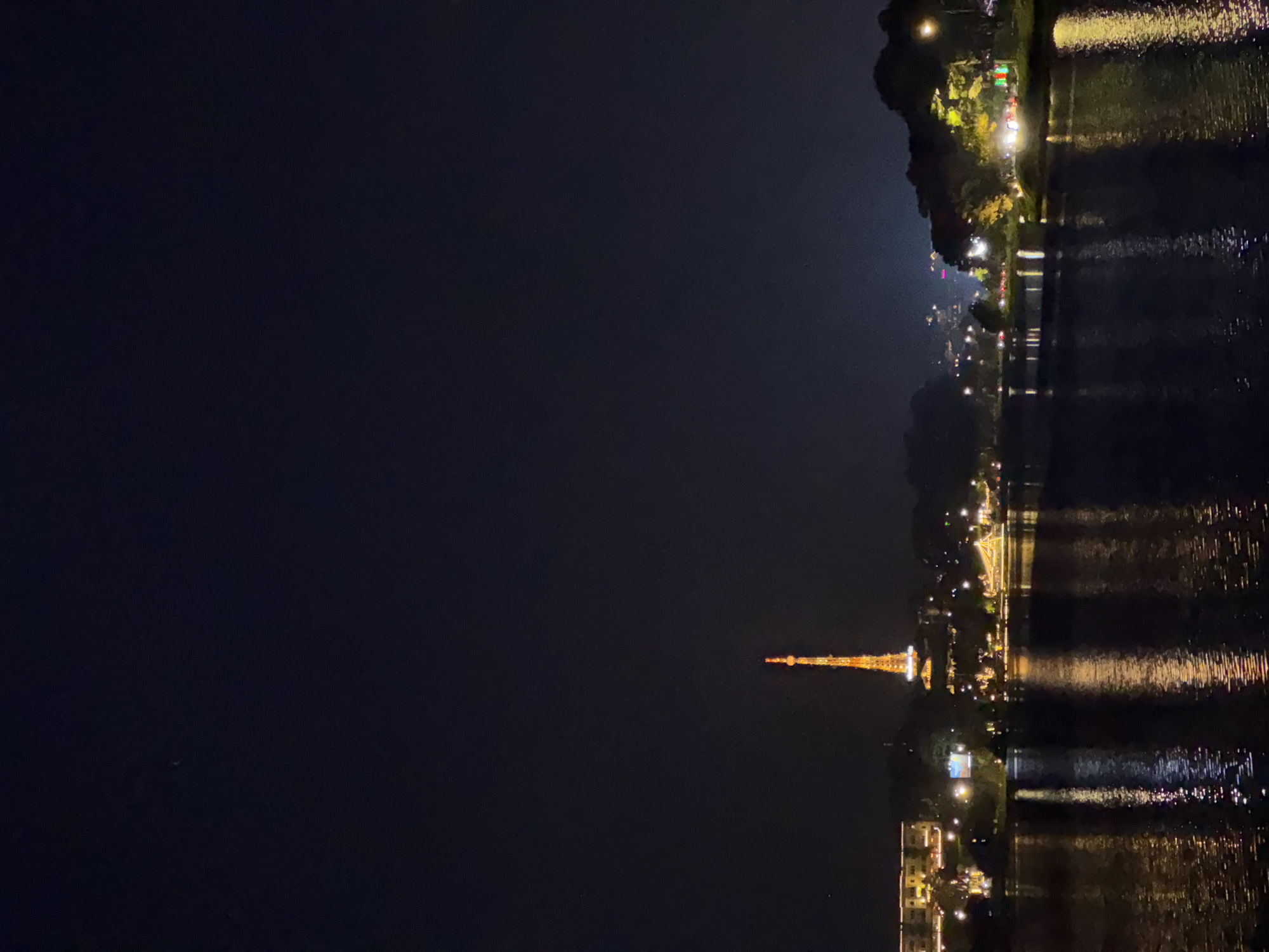 Nighttime water reflections captured in Da Lat, Vietnam