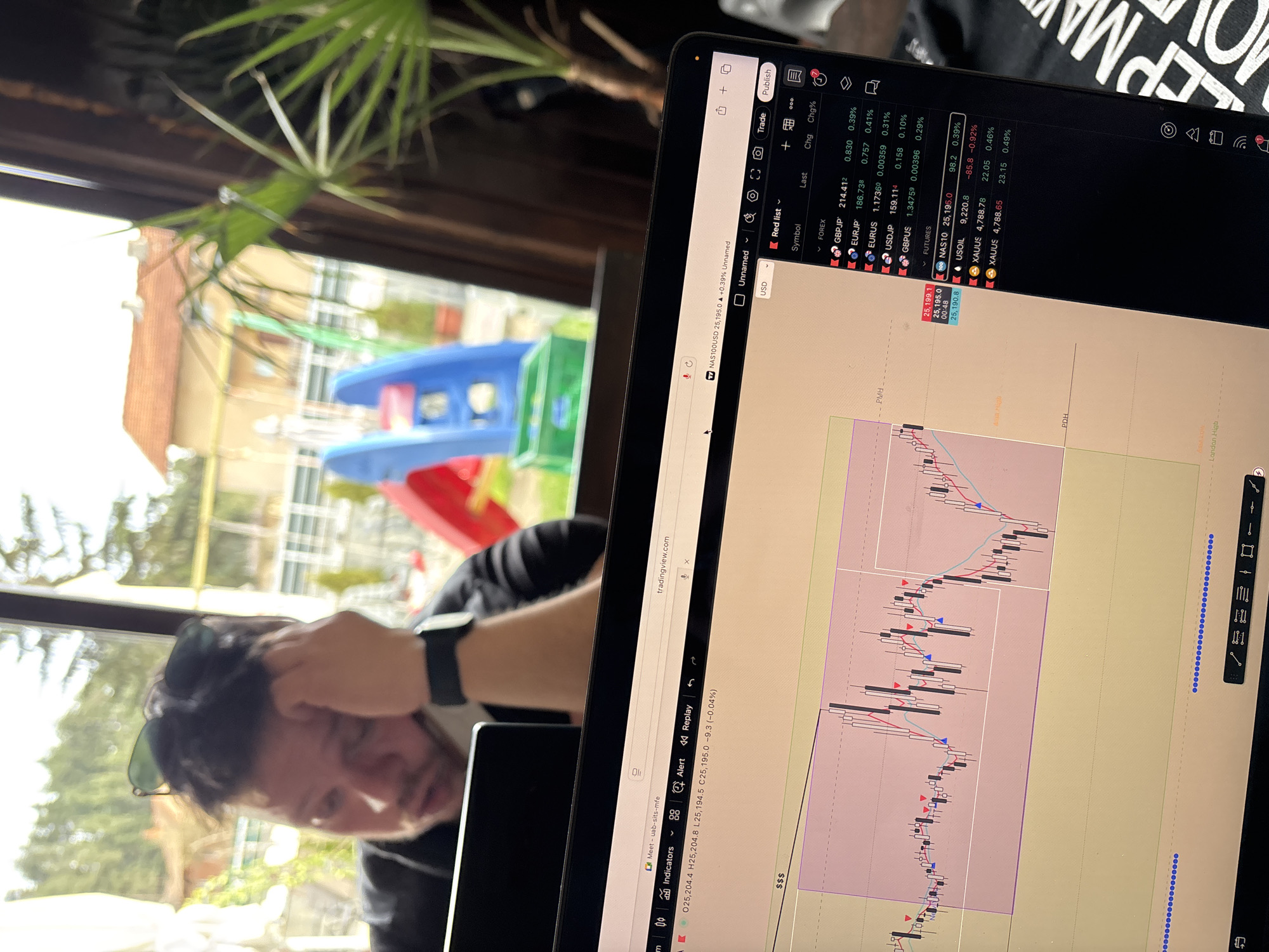 Trader monitors forex platform in Bania, Bulgaria