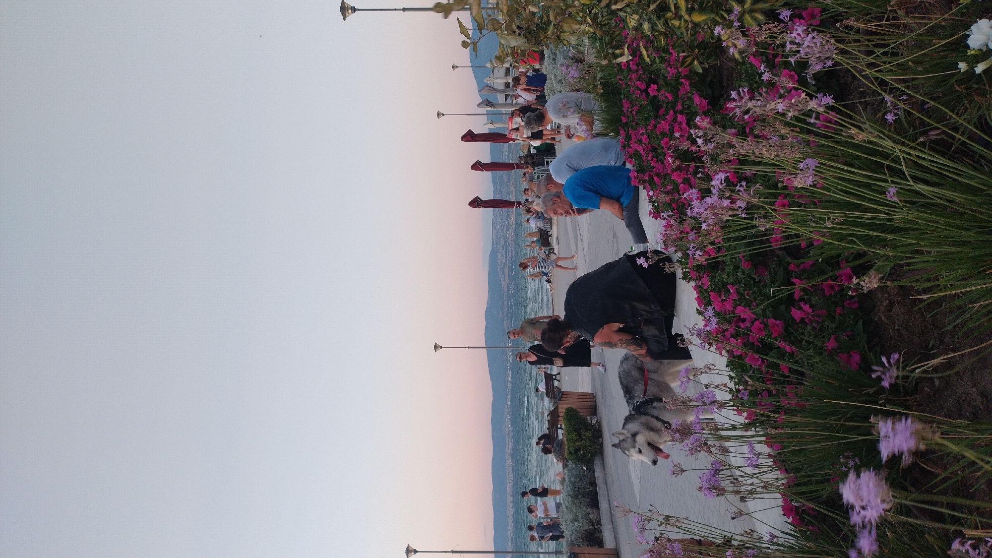 Sunset hour along Perea's waterfront promenade
