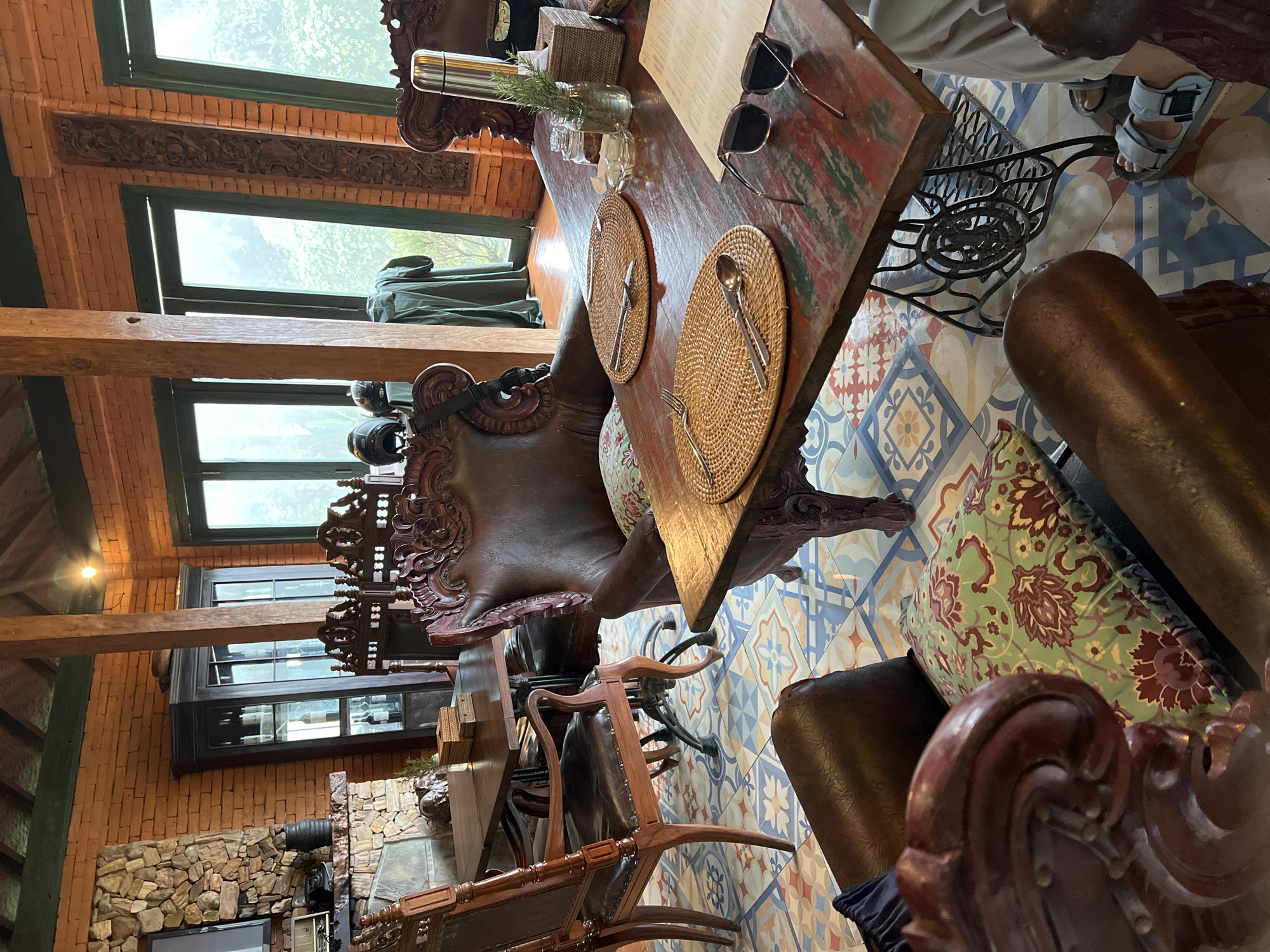 Restaurant interior and selfie captured in Indonesia