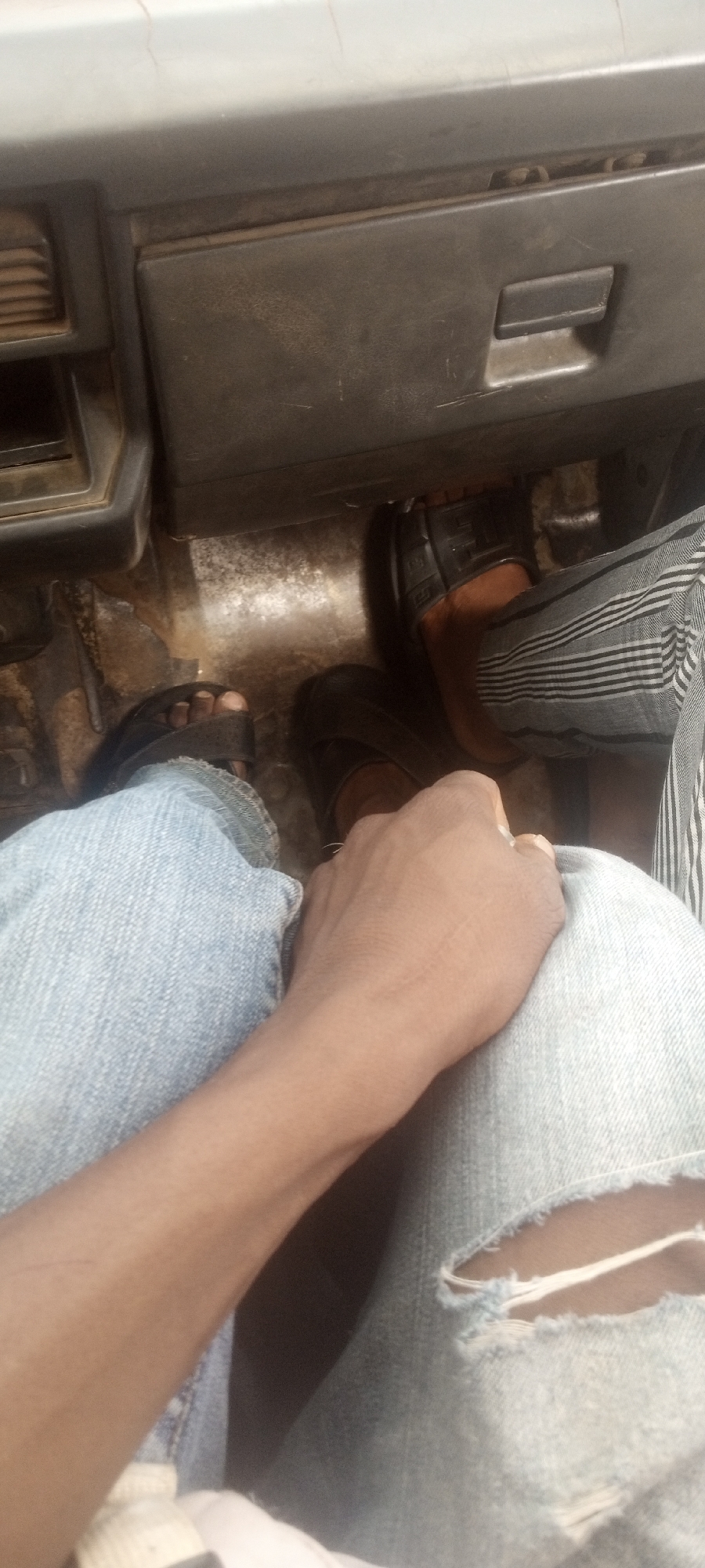 Vehicle interior moment captured in Yelwa, Nigeria