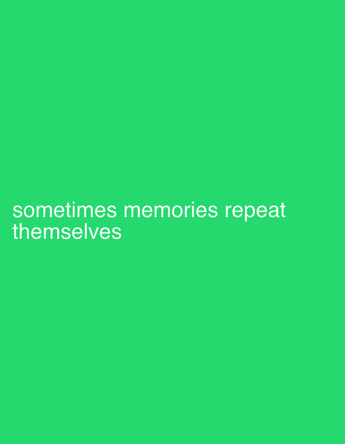 Text image about repeating memories captured in London area