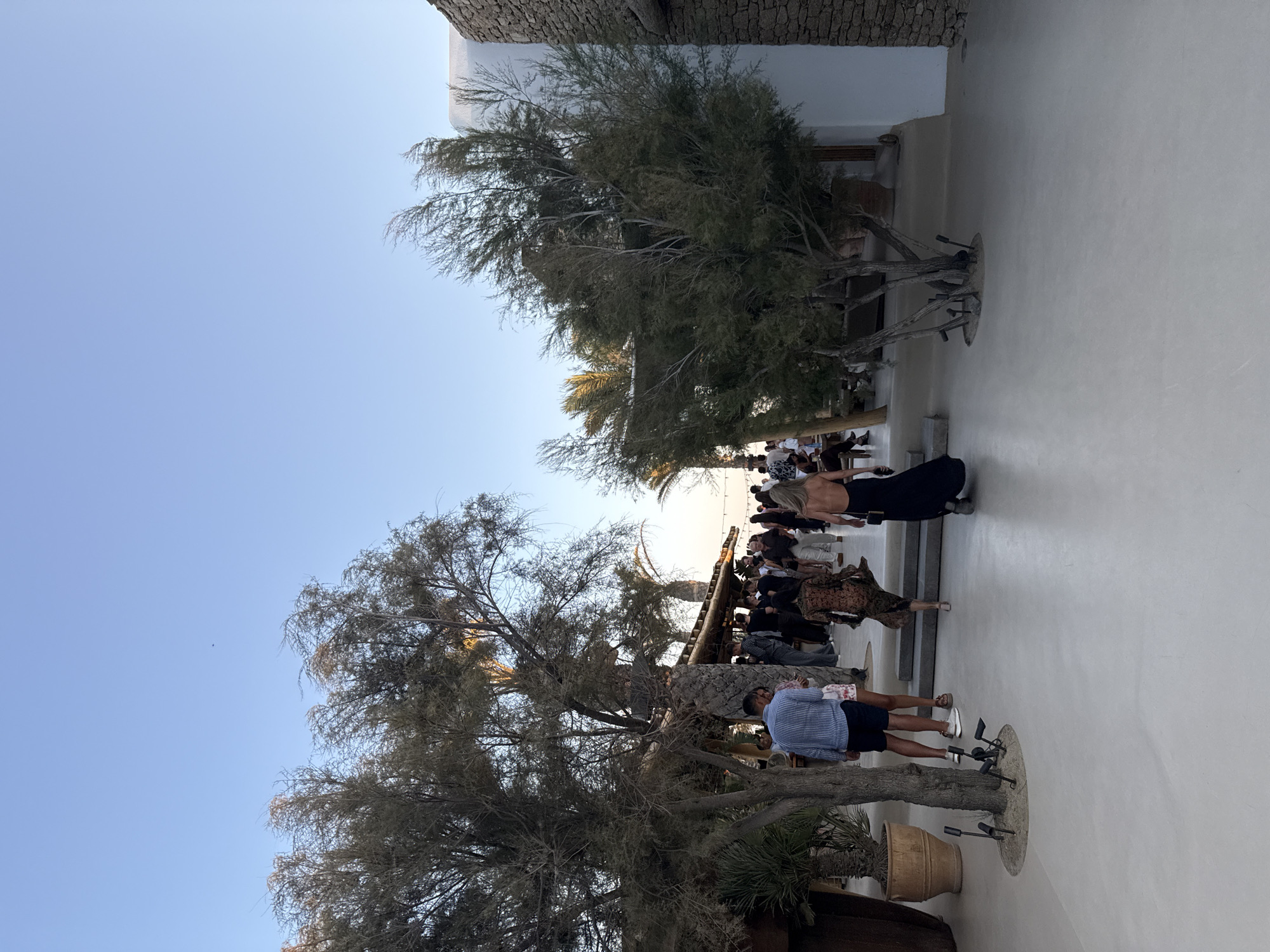 Live music draws a big crowd to a Psarou beach party