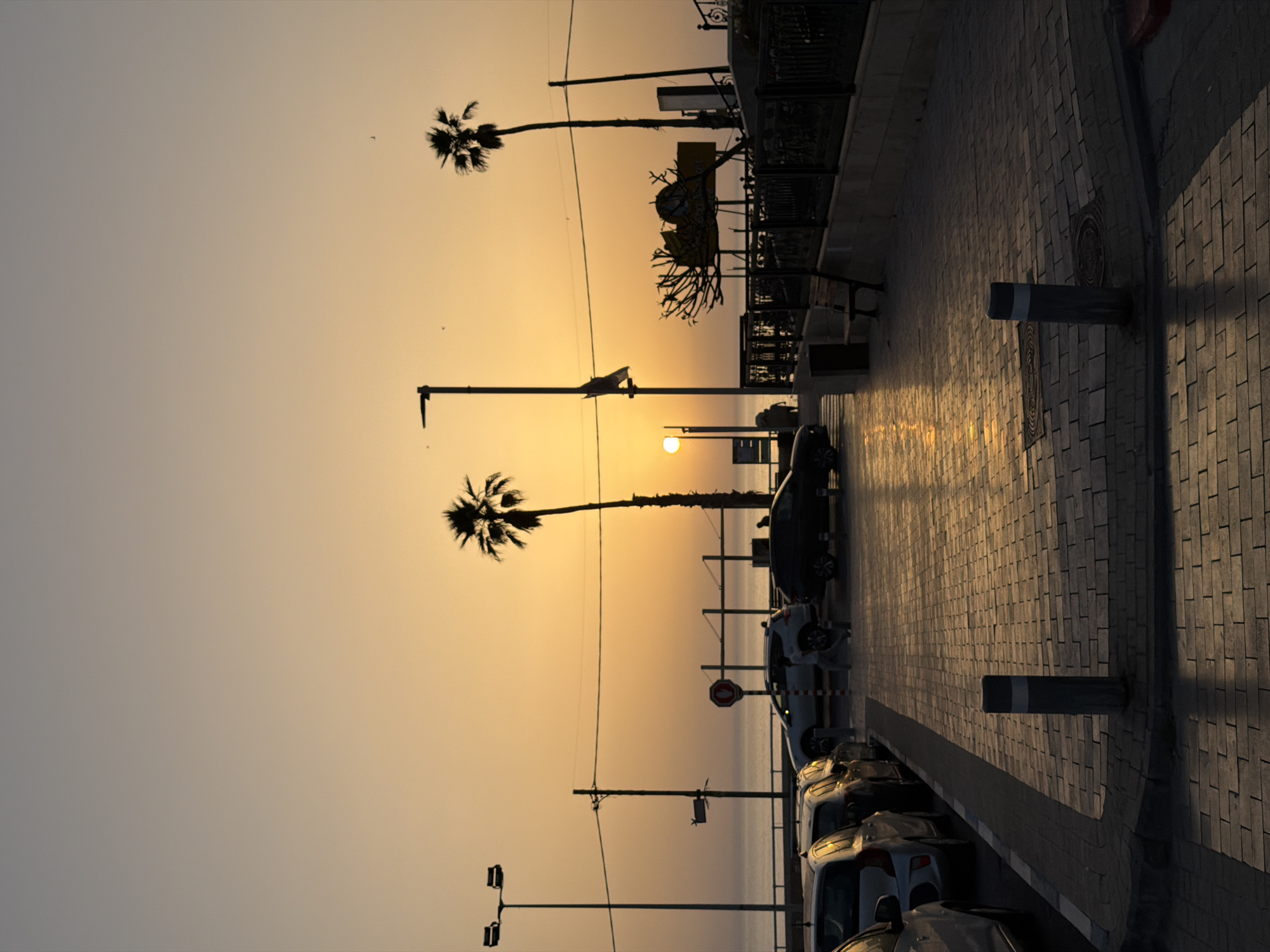 Sunset and decorative displays captured in Bat Yam, Israel