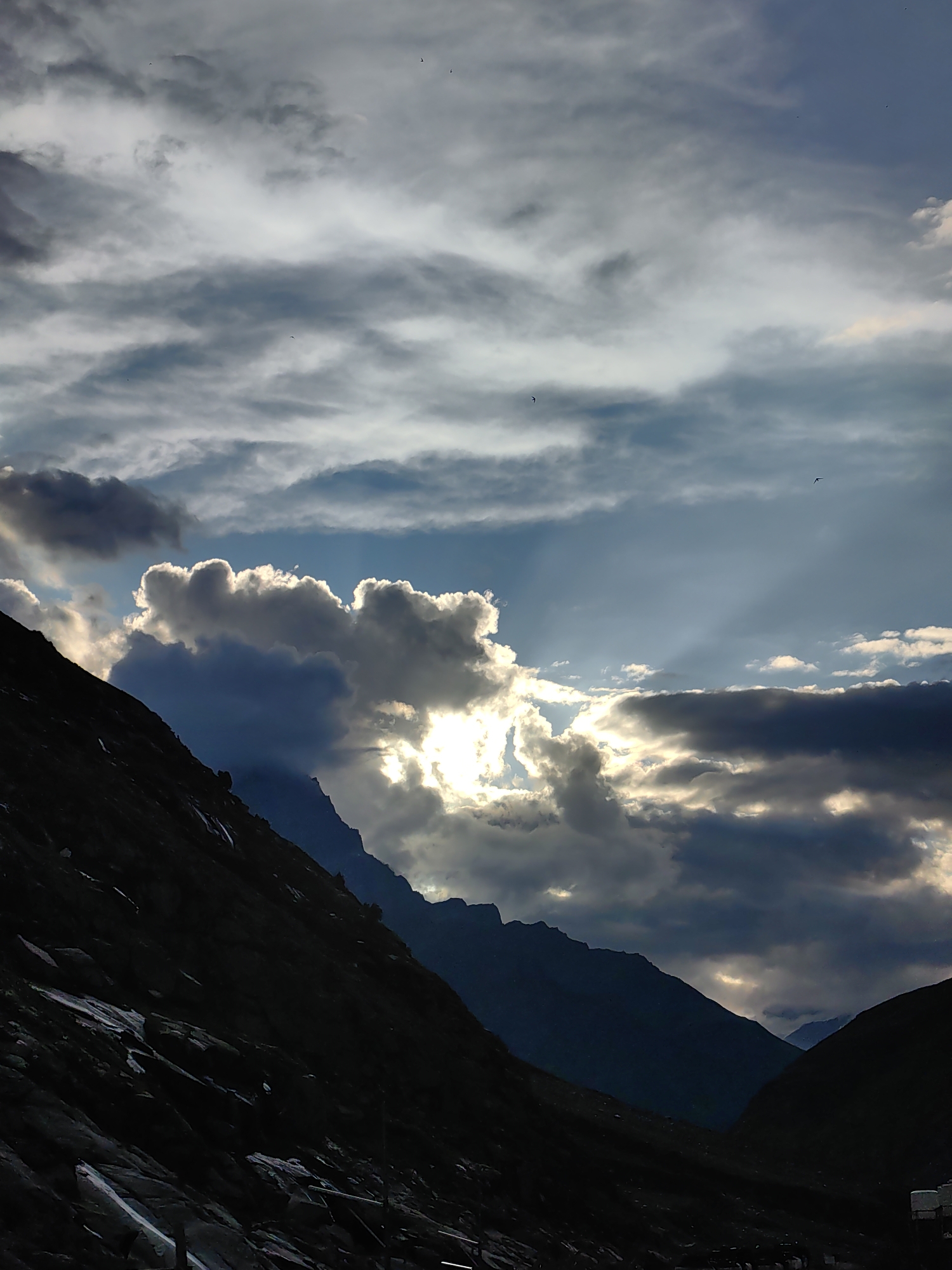 Mountain skies and a quiet moment in Damphug, India