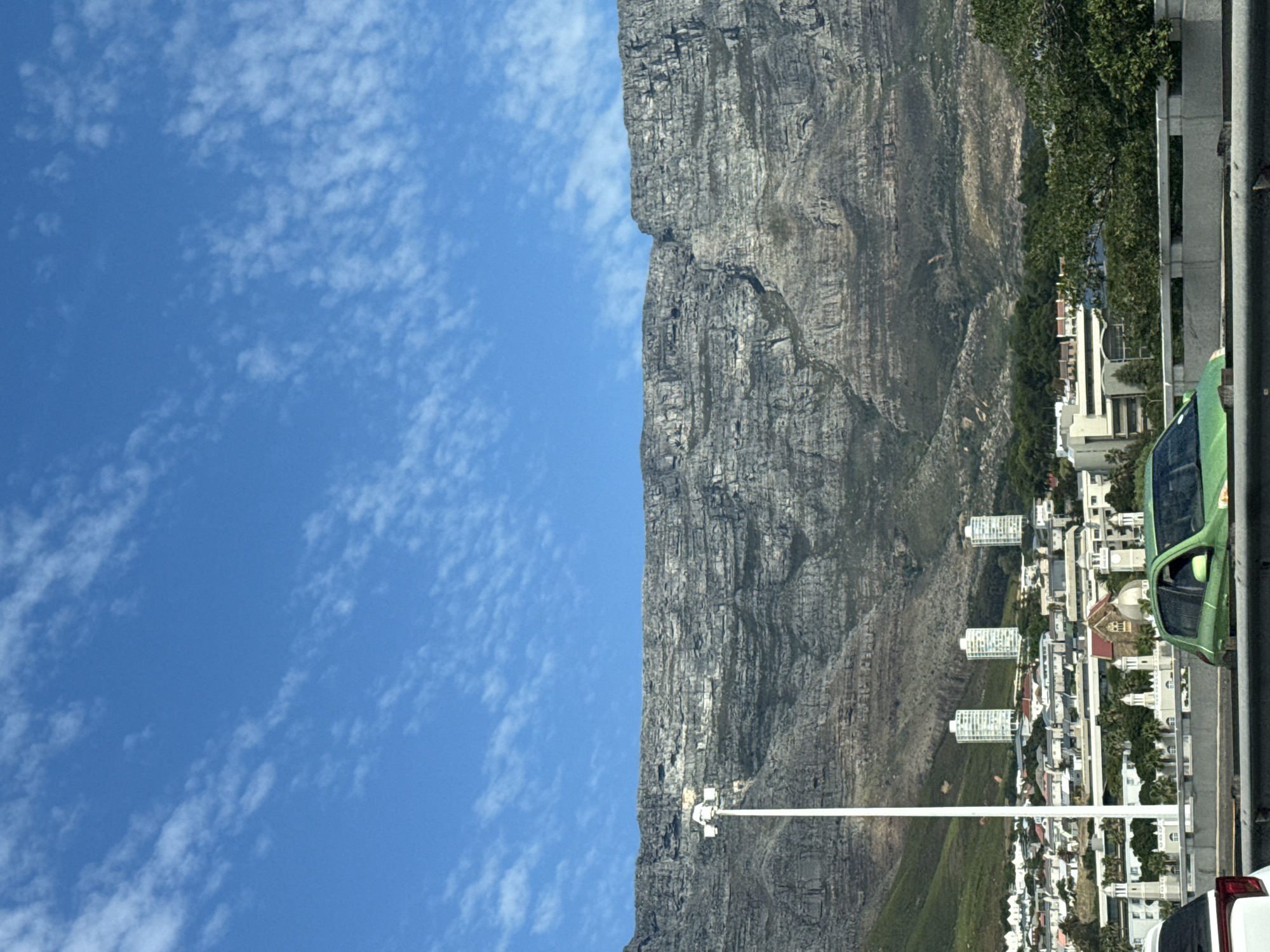Table Mountain viewed under blue skies in Cape Town