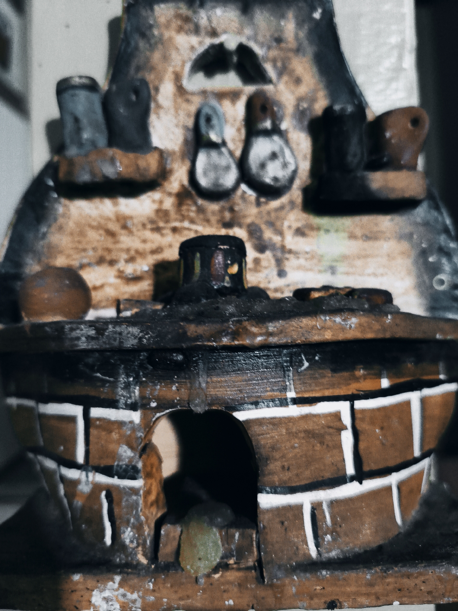 Miniature ceramic oven and rum promotional sphere spotted in Tinaquillo