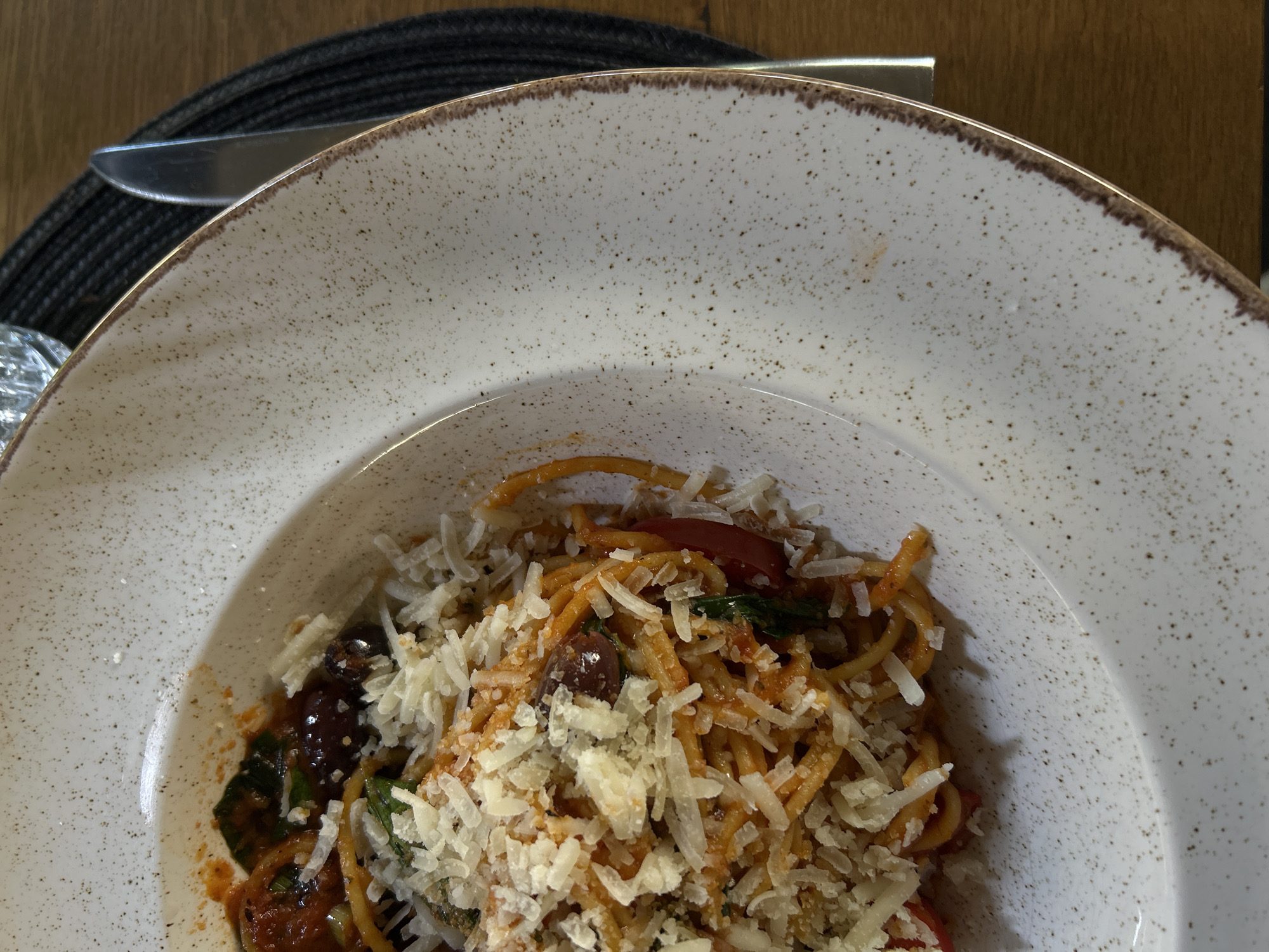 Lunch documented at Sofia restaurant with pasta and risotto