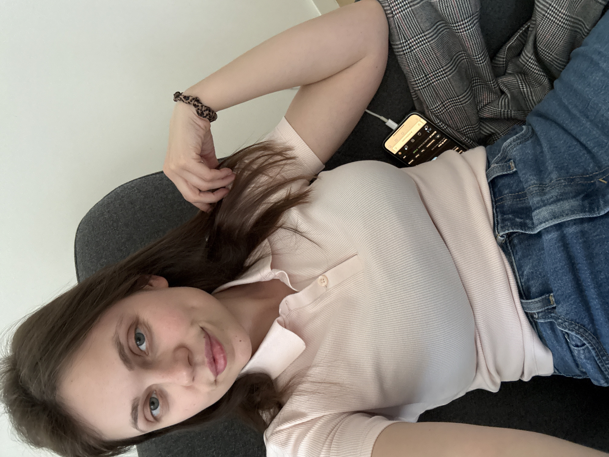 Woman relaxes at home in Belgrade apartment