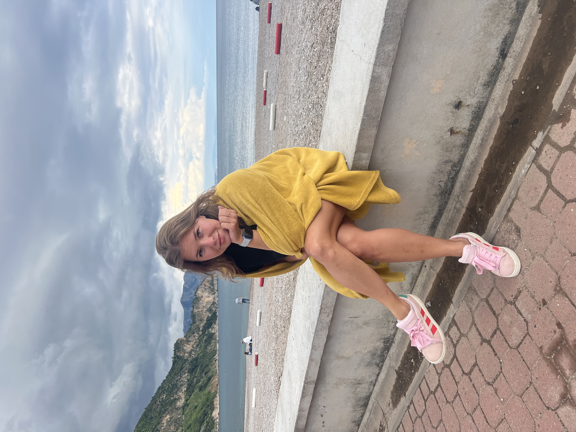Person enjoys quiet lakeside afternoon in Prijevor, Montenegro