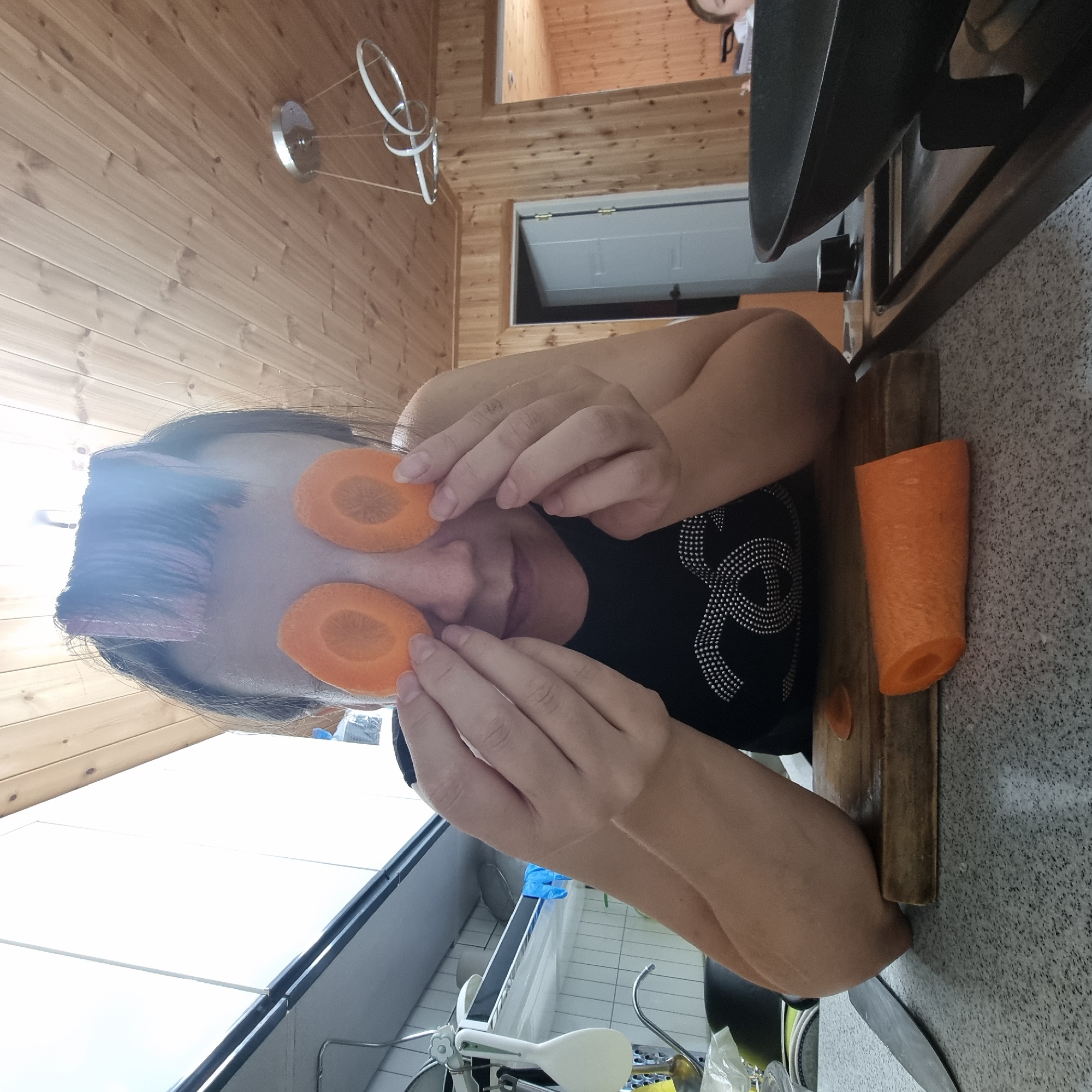 Burger-making gets silly with food held up as eye props
