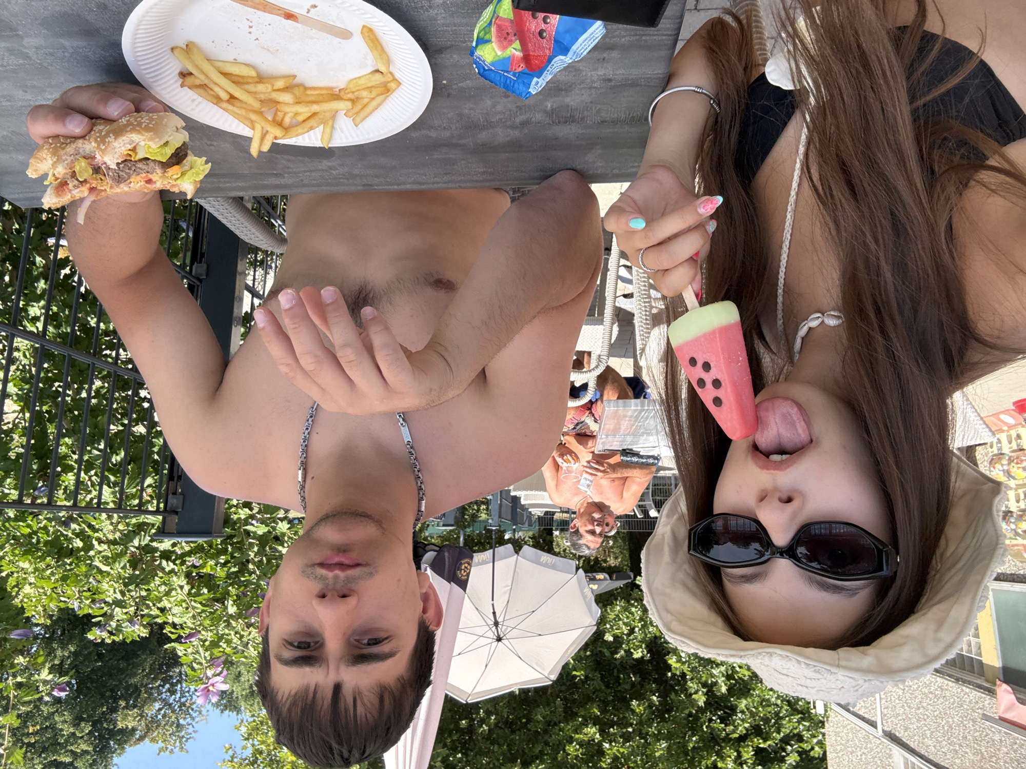 Watermelon popsicles and sunshine at a Bruchköbel pool