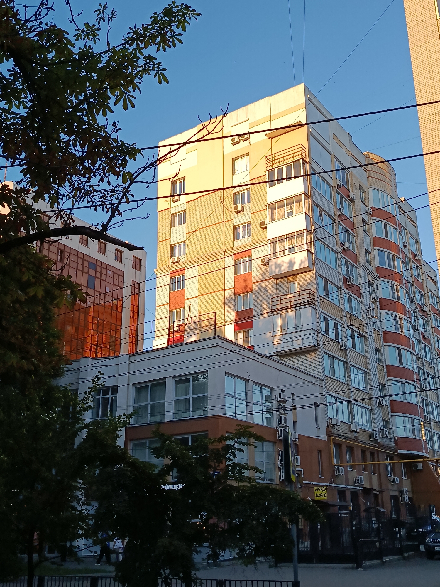 Saratov city streets and parks on a sunny July afternoon