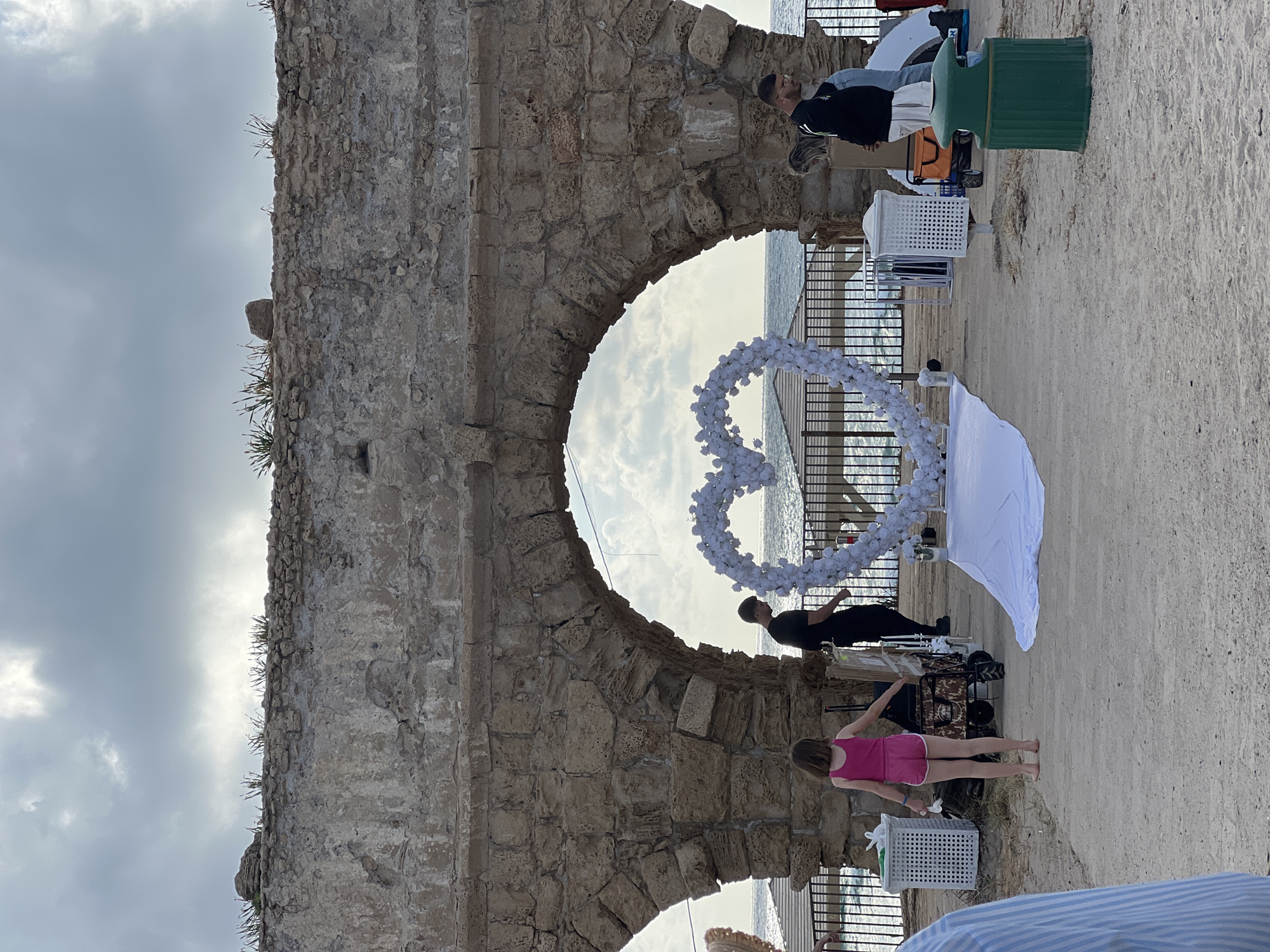 Wedding archway spotted on Israeli coastline