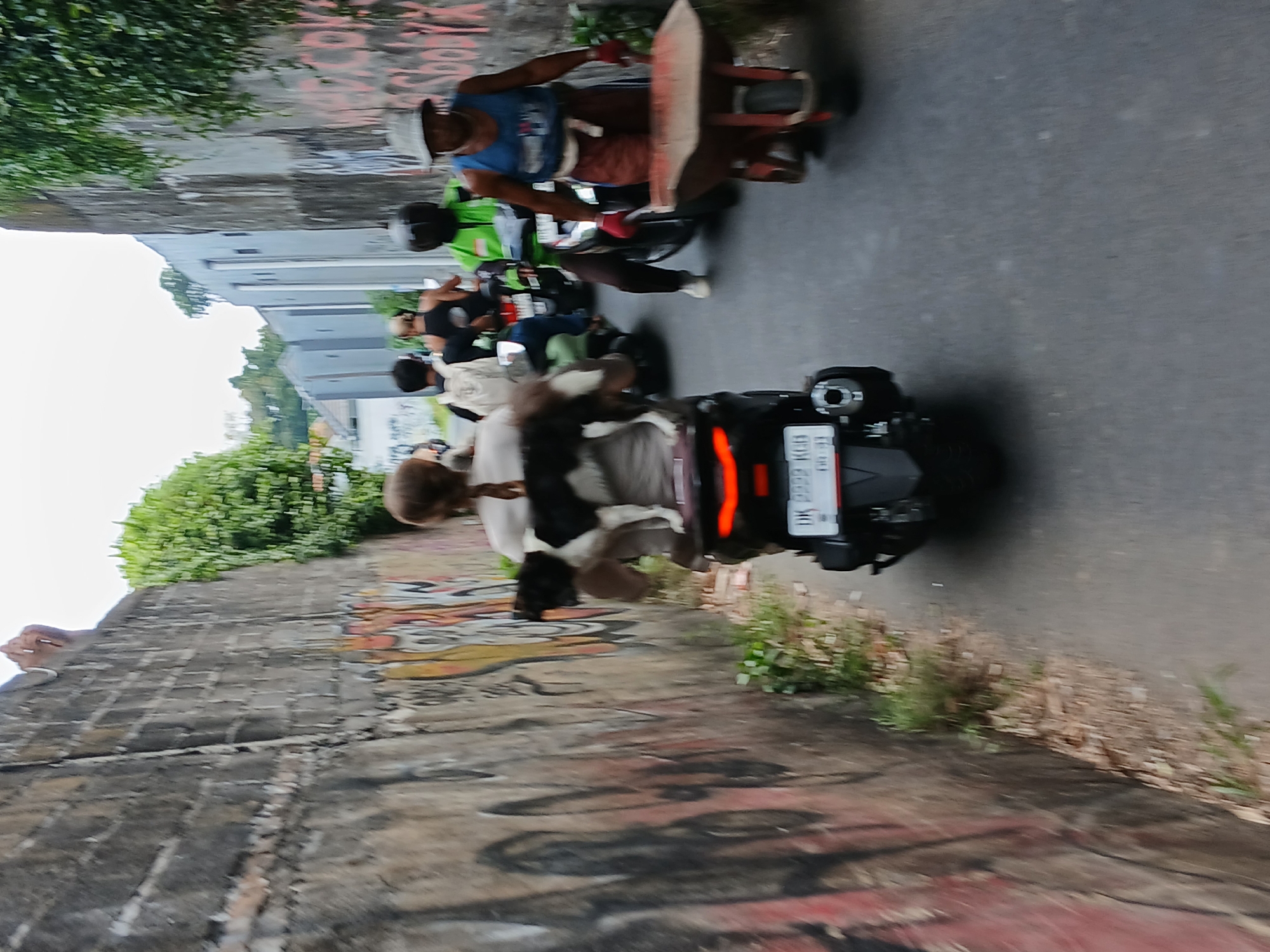 Dog rides shotgun on a scooter through North Kuta streets