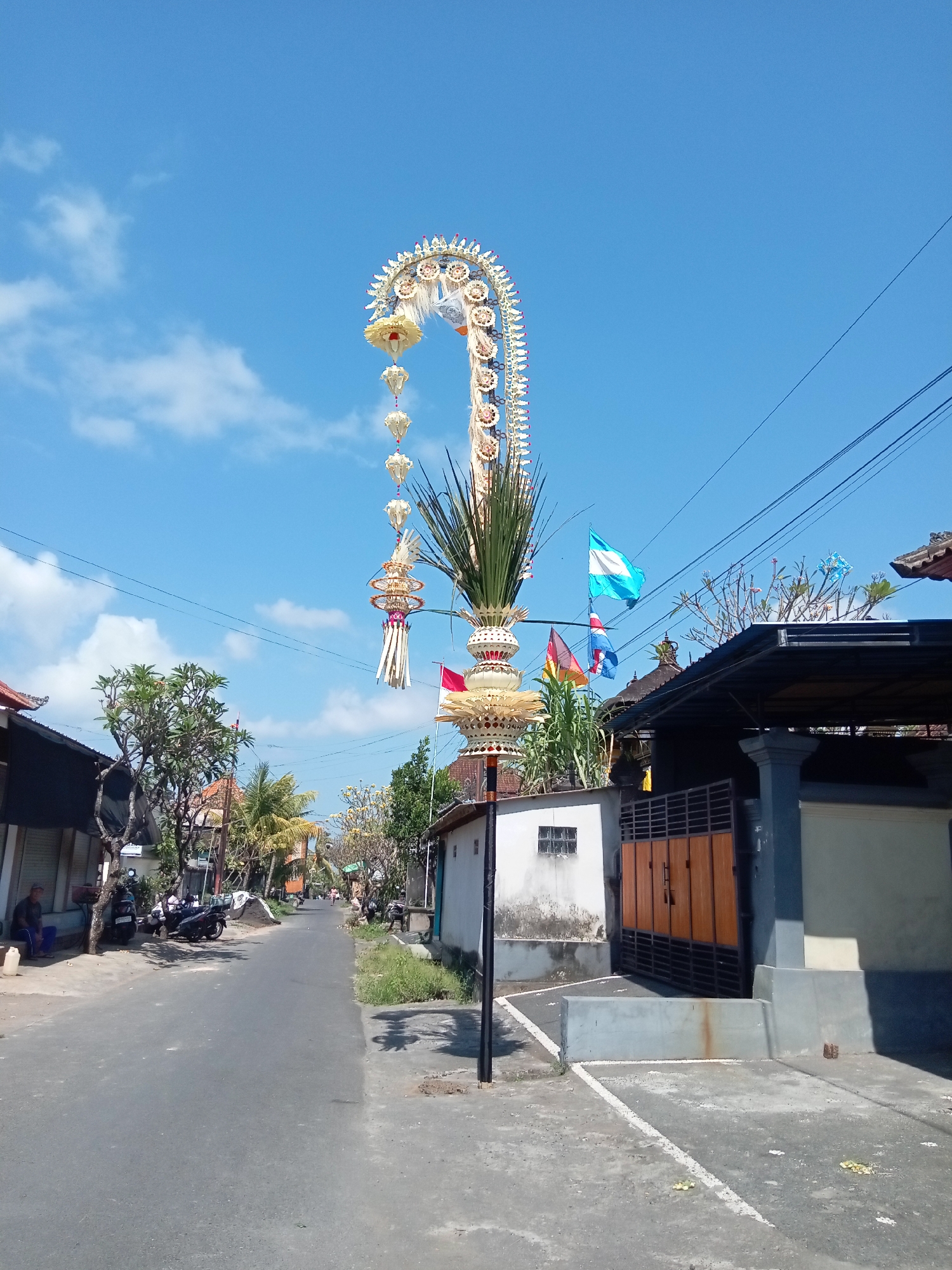 Traditional Balinese temple gates in Blahbatuh on sunny day