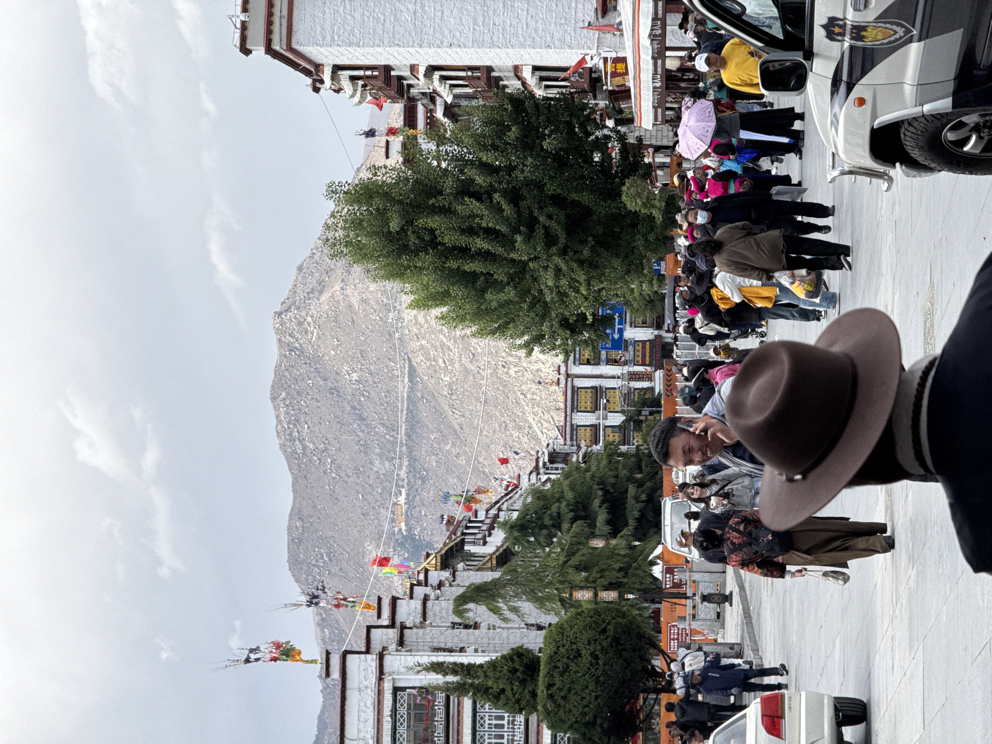 Morning crowds gather near Jokhang Temple, Potala Palace in Lhasa
