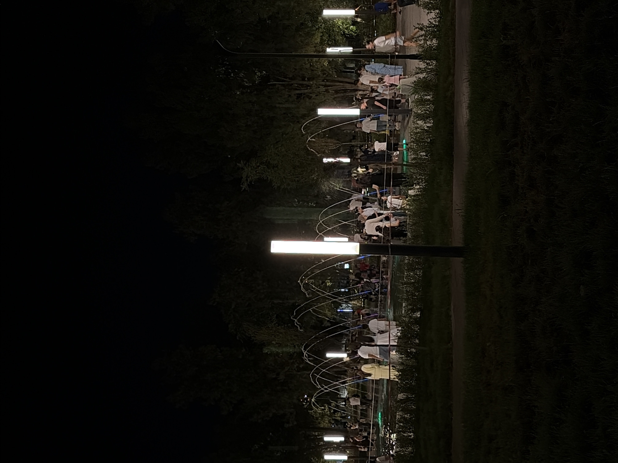 Night out around a Shymkent park and its surroundings