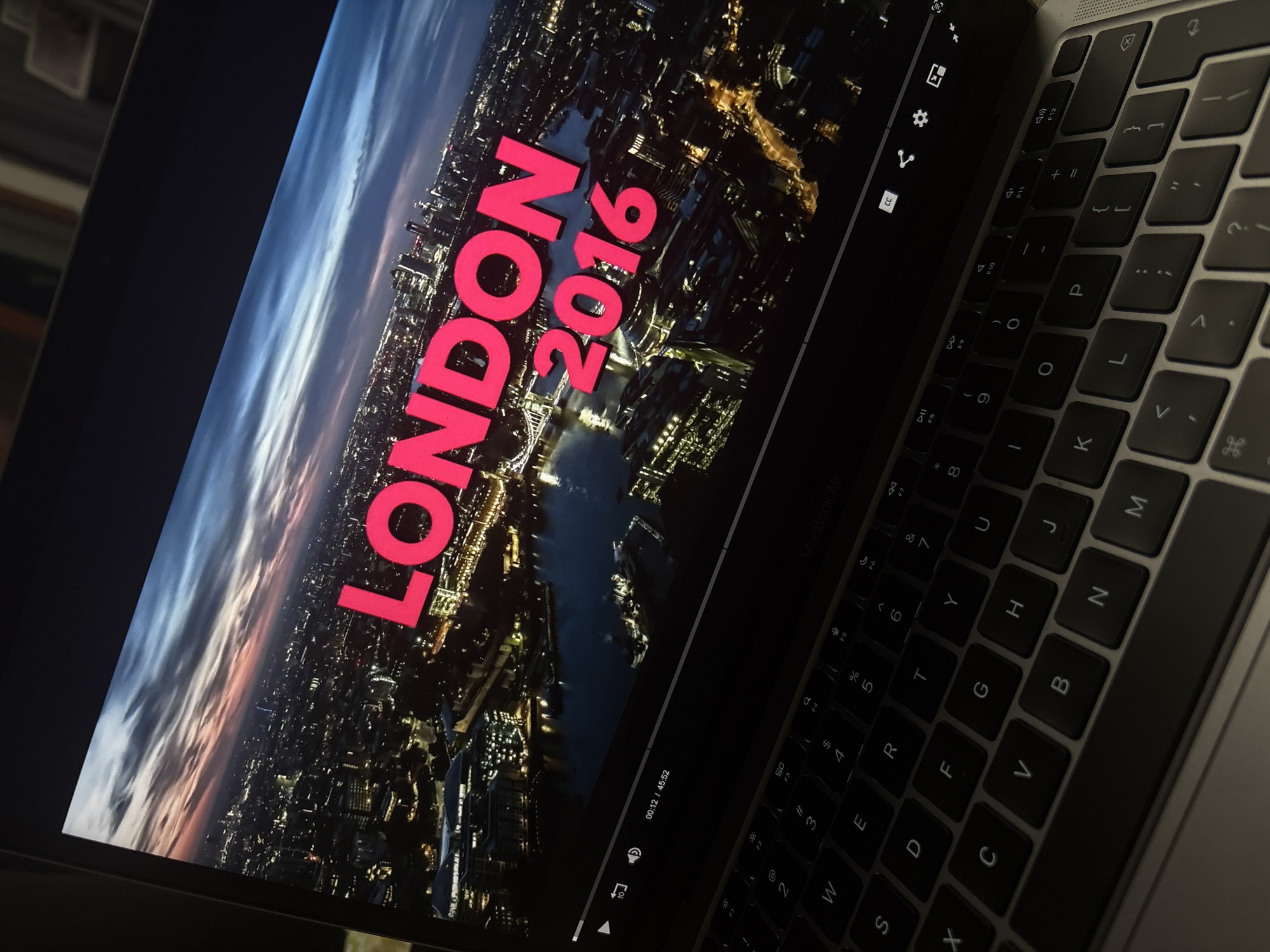 Person watches London 2016 video on laptop in Bulgarian village