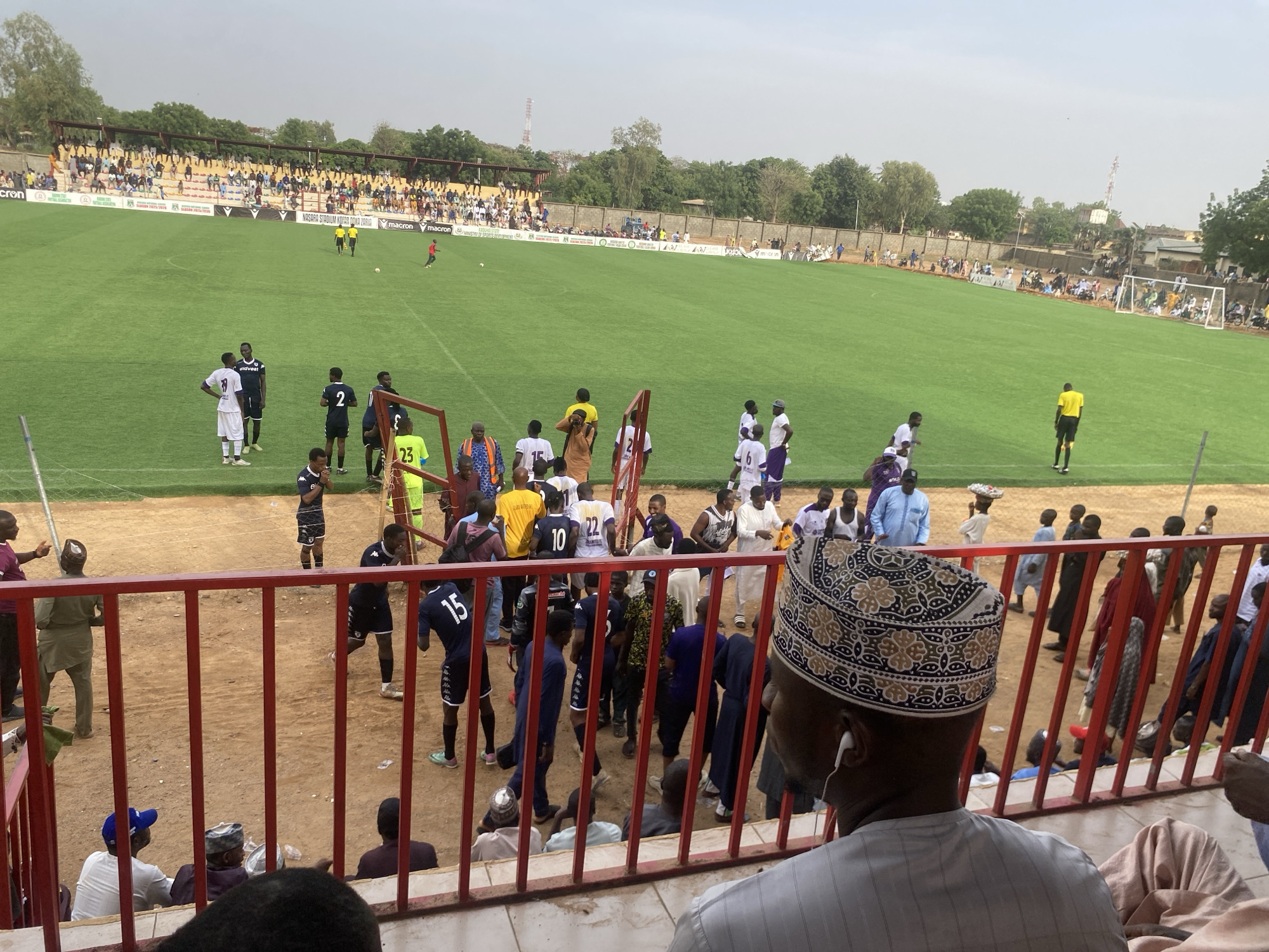 Soccer match underway at Nasarawa Stadium in Tudun Wada