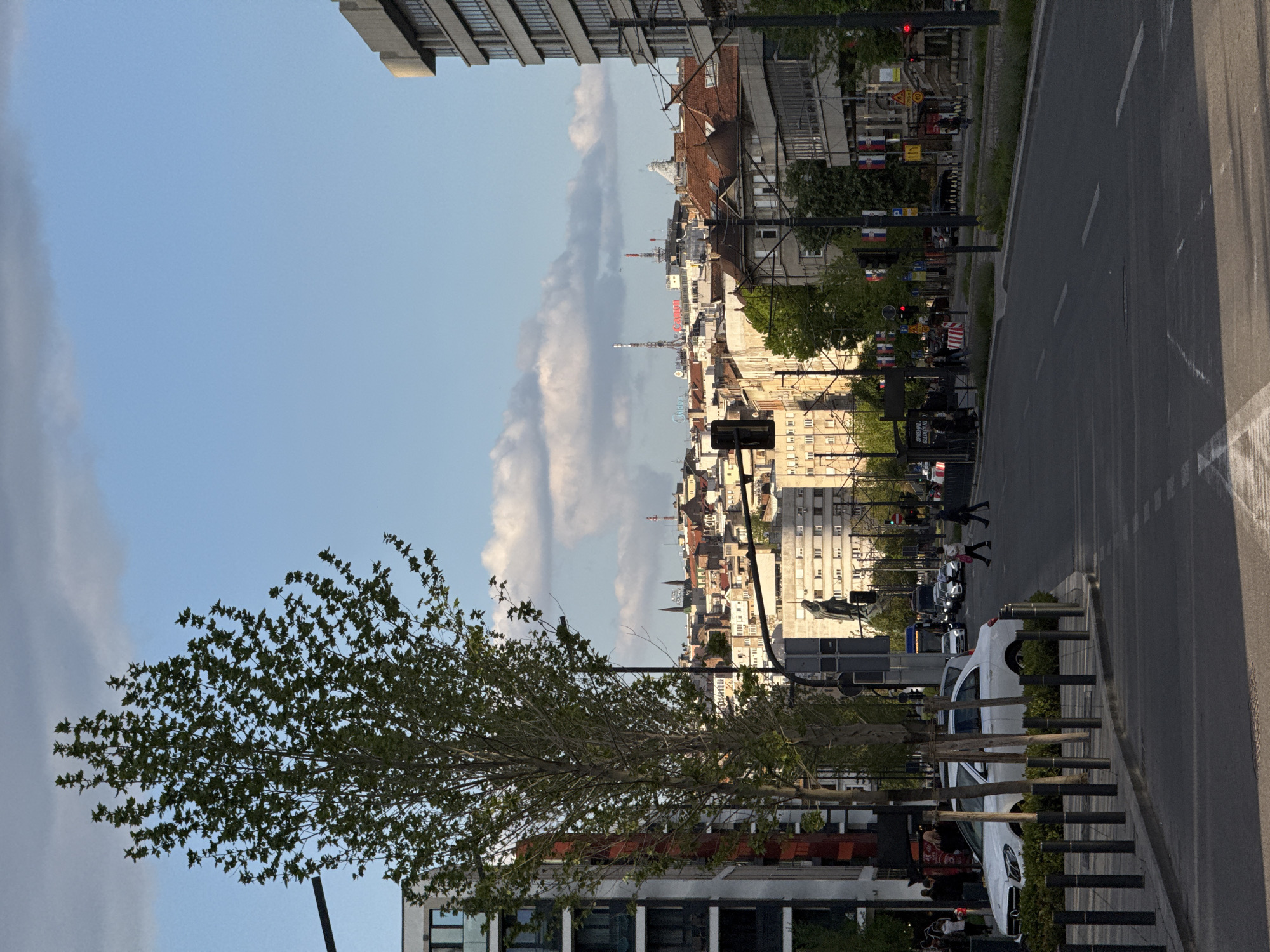Belgrade street scenes captured under cloudy afternoon skies