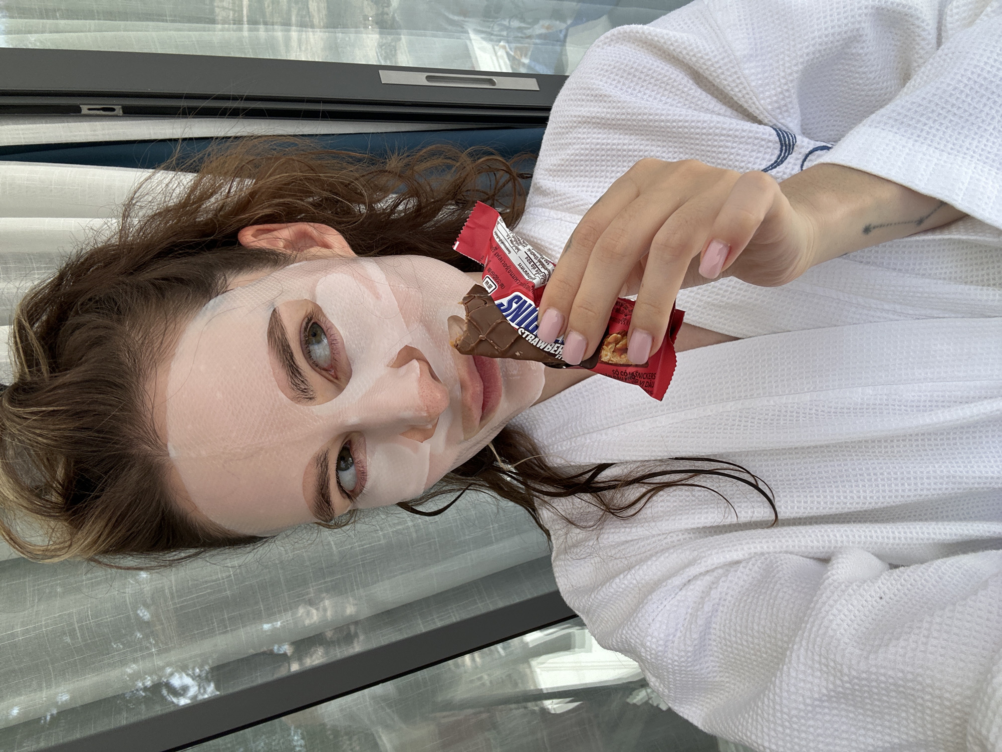 Woman enjoys spa treatment and snack in Choeng Thale