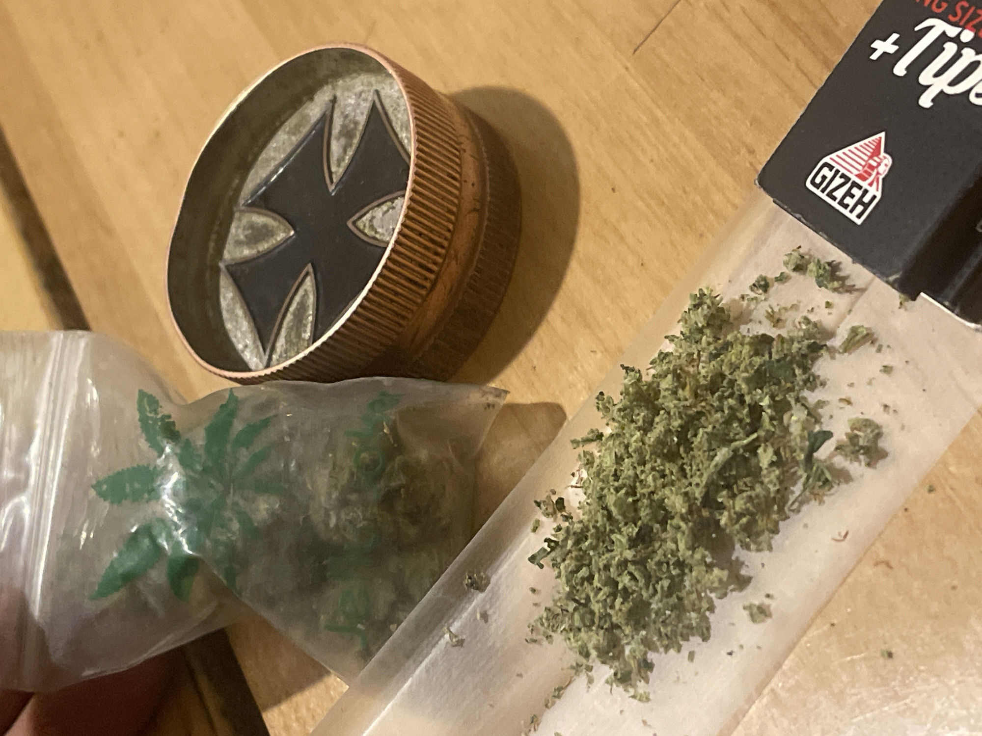 Young man documents cannabis smoking session in residential setting