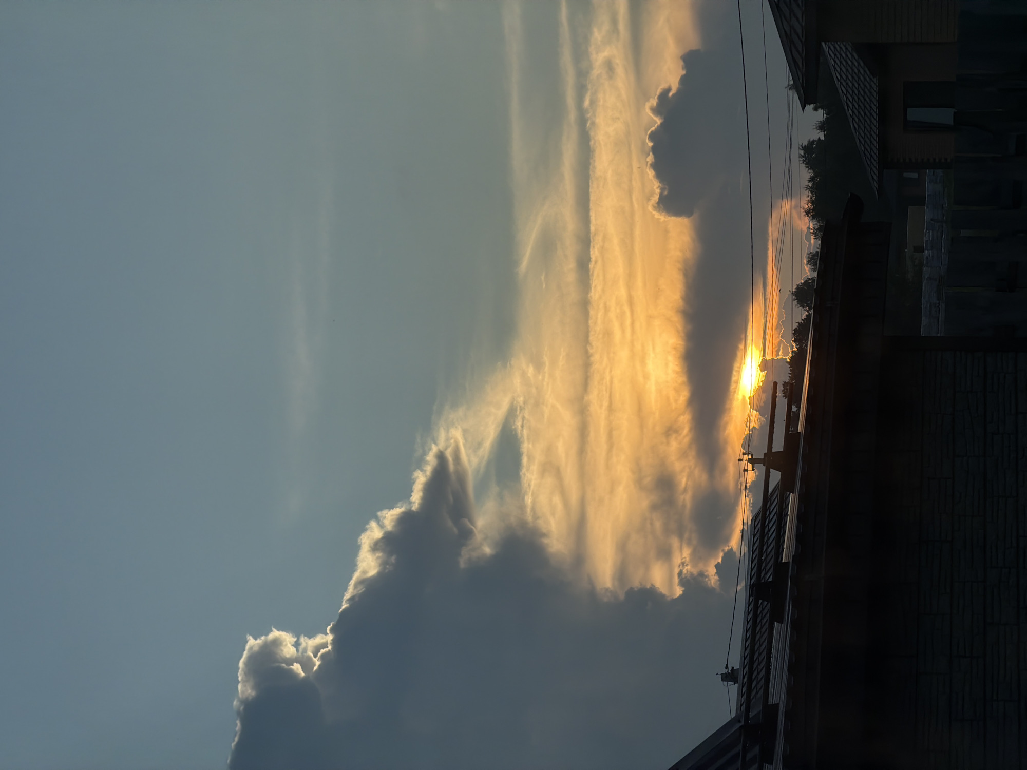 Evening drive through Chaikovsky during dramatic sunset