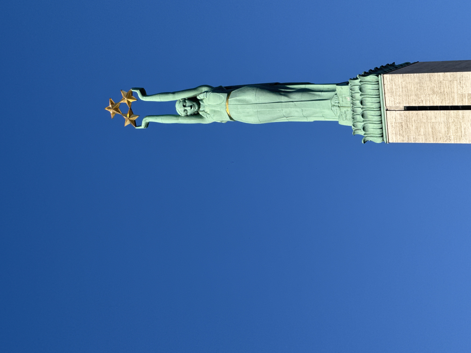 Clear skies frame Riga's historic monuments and landmarks