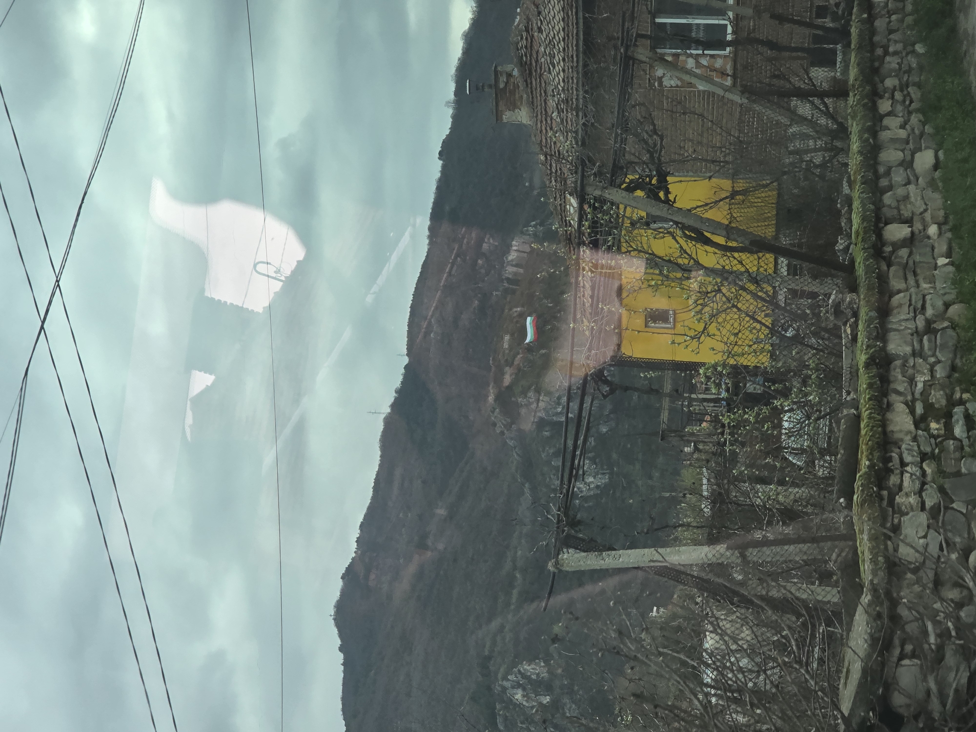 Bulgarian flag spotted on mountain landscape in Krichim