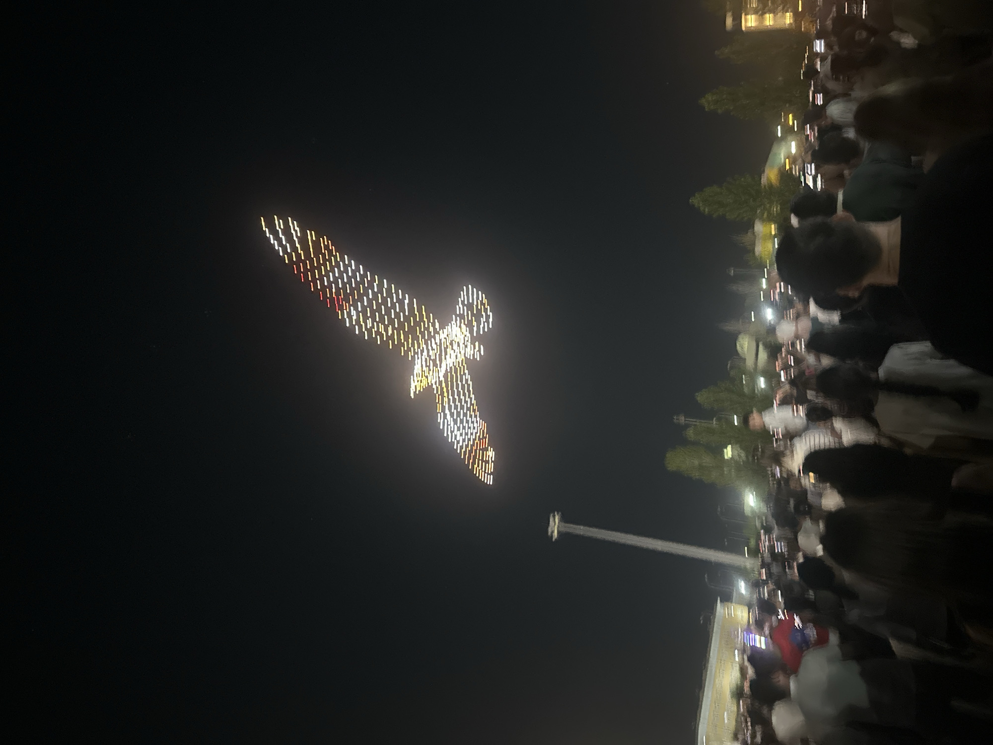 Drone light show lights up the night sky over Oral