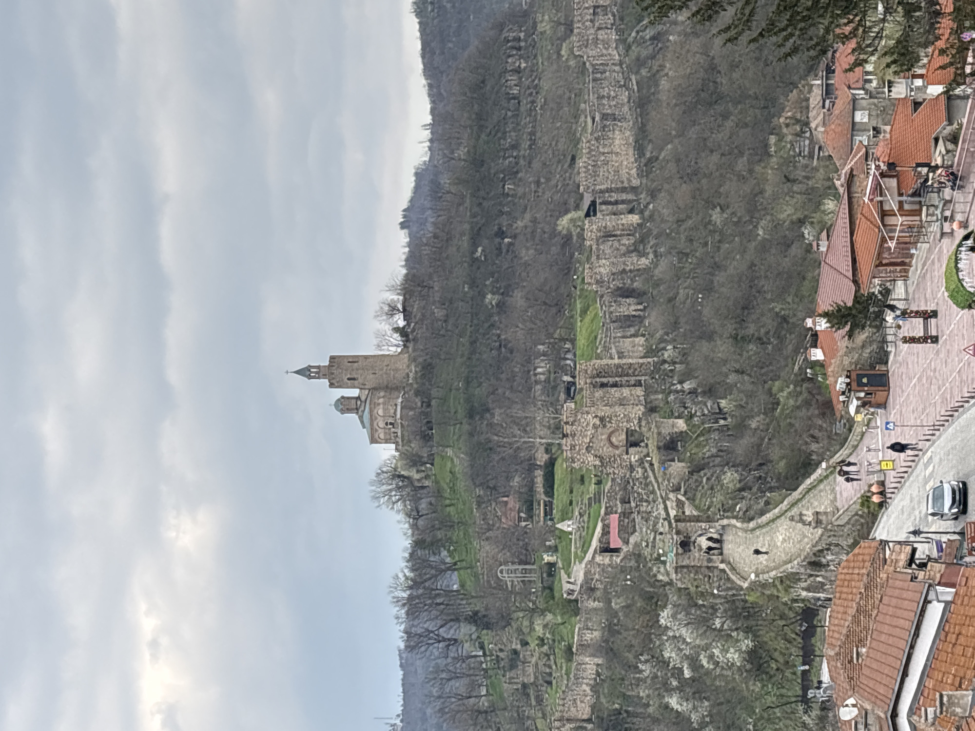 Medieval Tsarevets Fortress documented in Veliko Tarnovo, Bulgaria