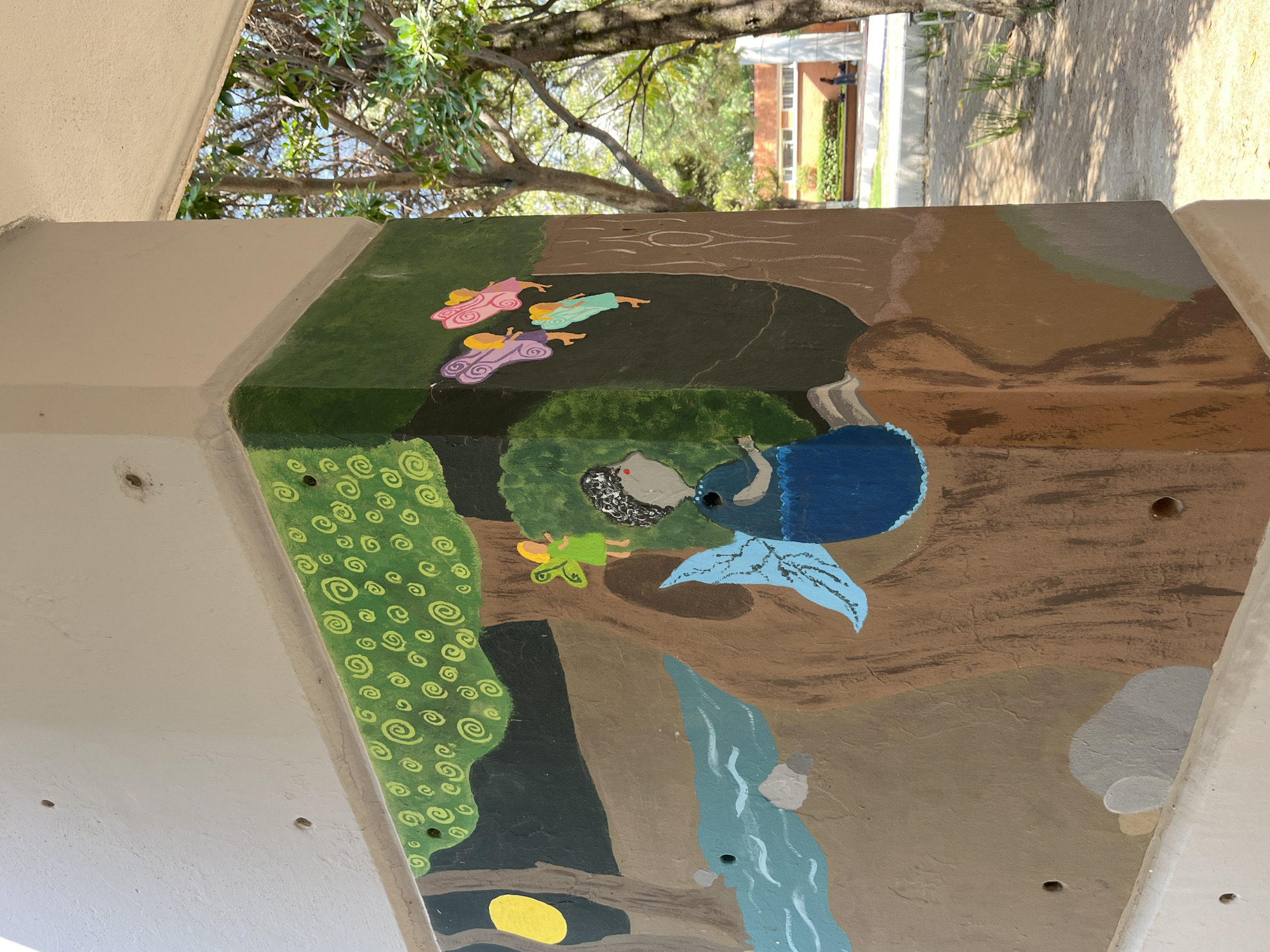 Fairy mural spotted on concrete structure