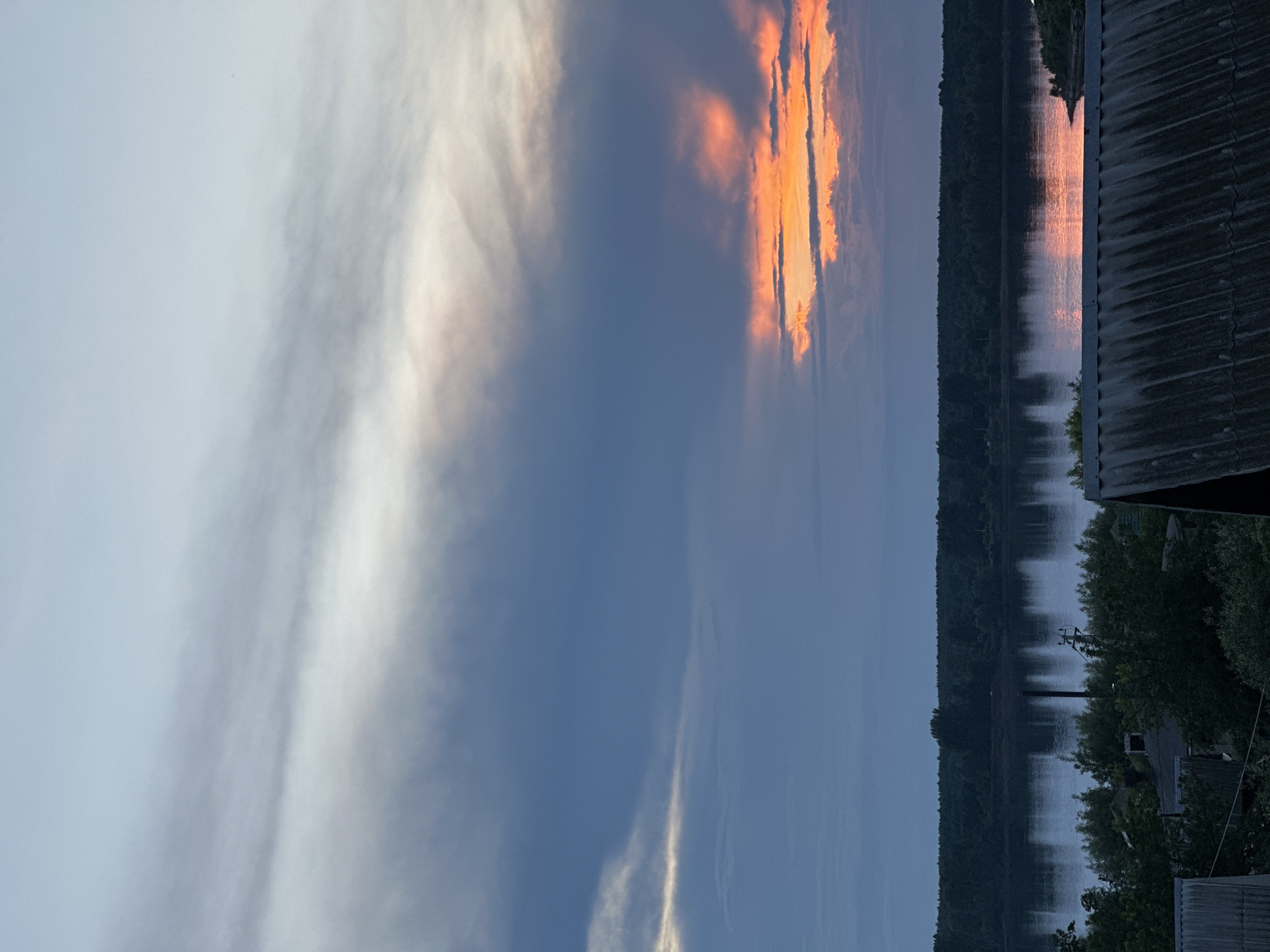 Sunset sequence captured over Kama River in Chaikovsky, Russia