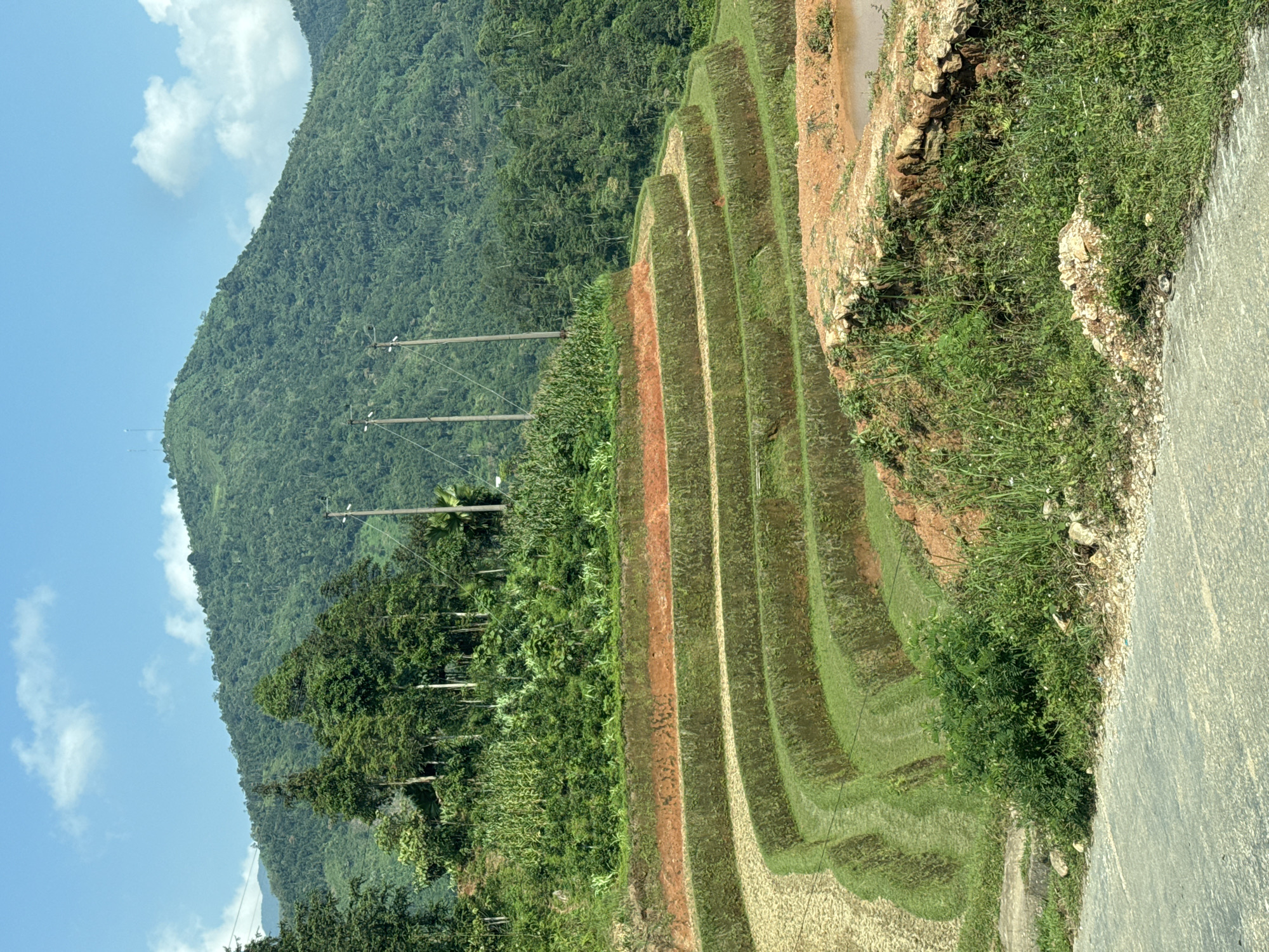 Morning mountain landscapes documented in Vietnamese rural commune