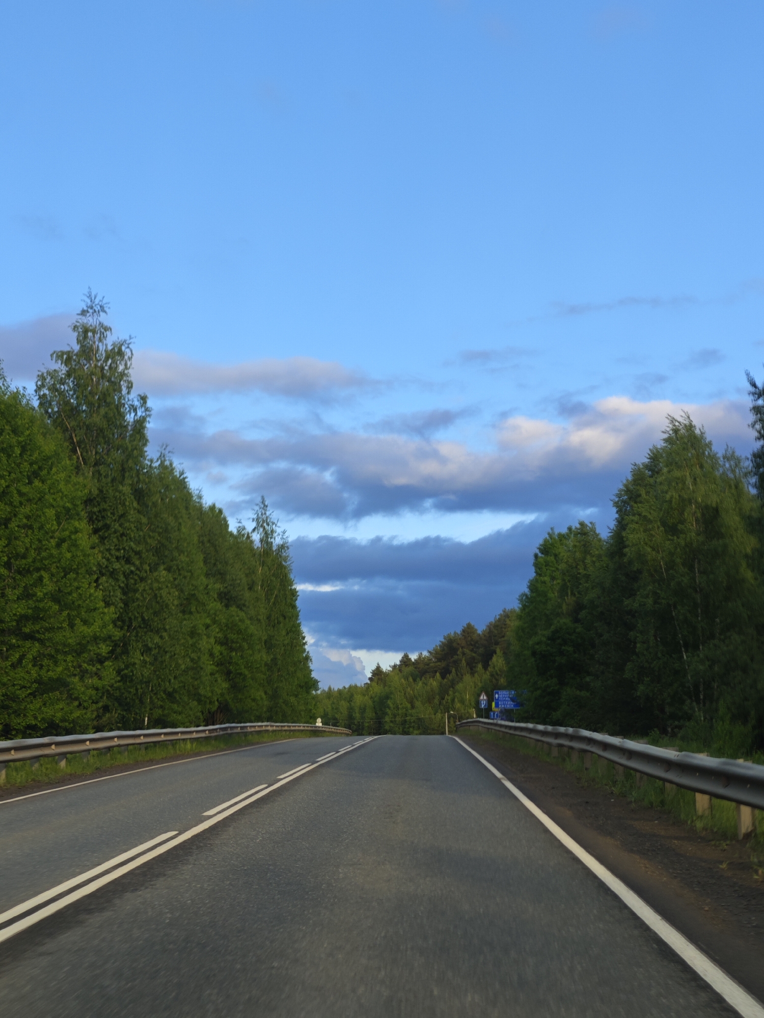Tree-lined road observed in Chaykovsky, Russia