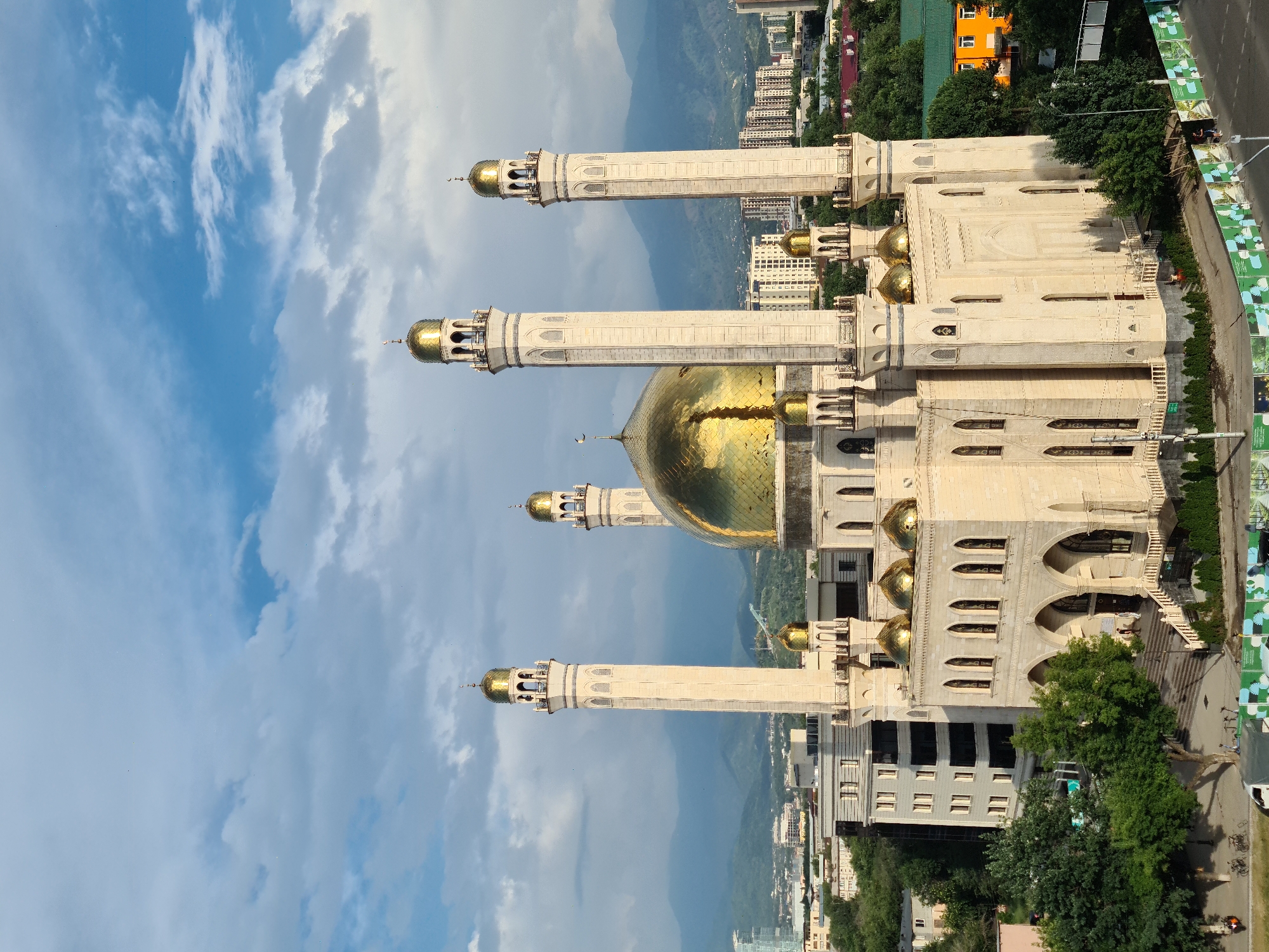 Almaty's iconic religious architecture, seen from above