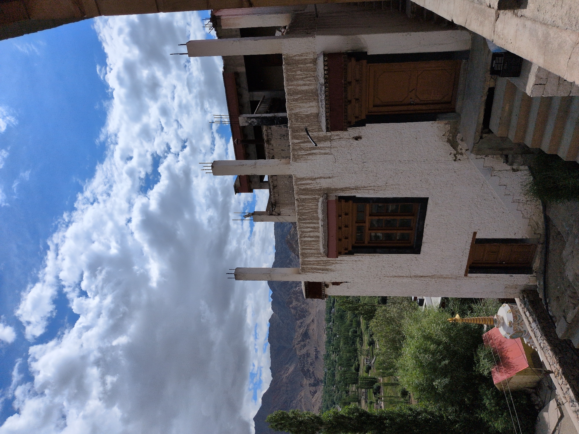 Tibetan monastery villages in Ladakh, July morning