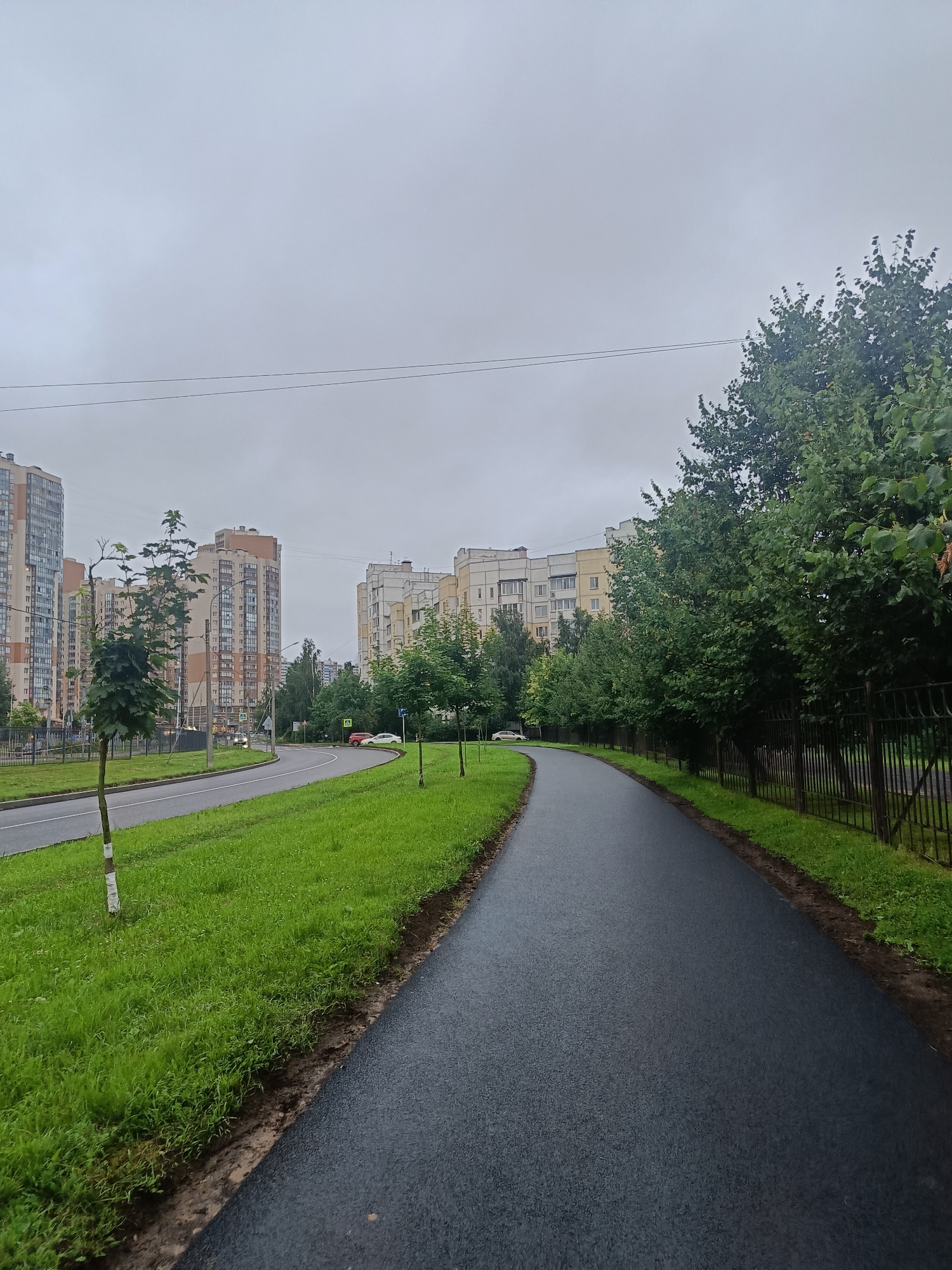 Saint Petersburg park walk with Orthodox churches in view