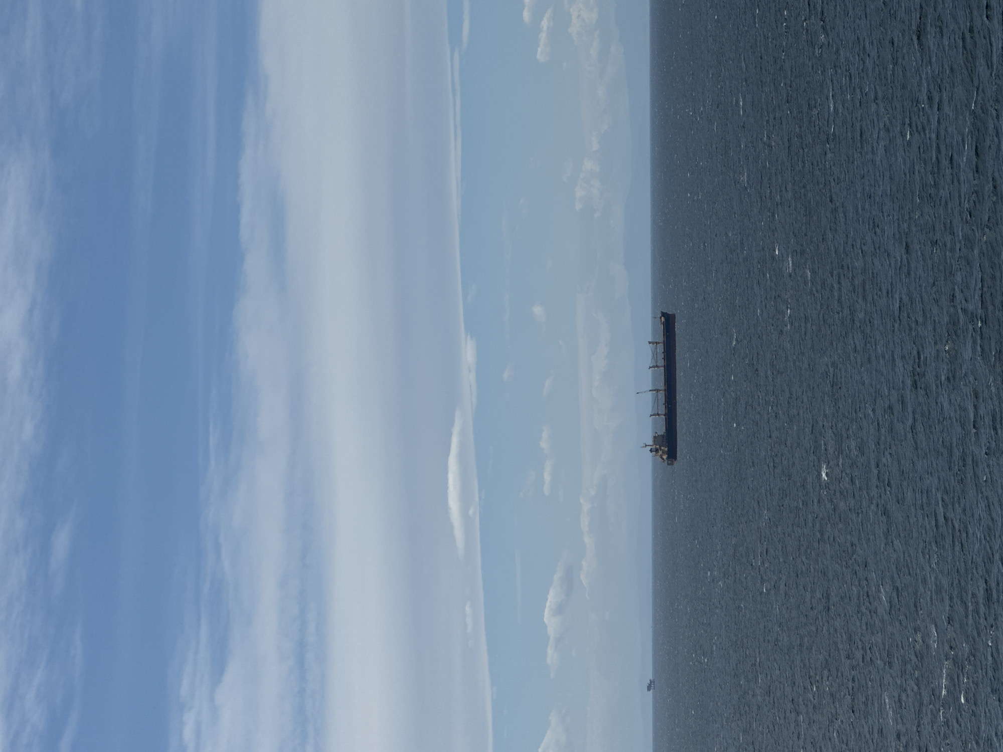 Cargo ship spotted on rough Italian waters