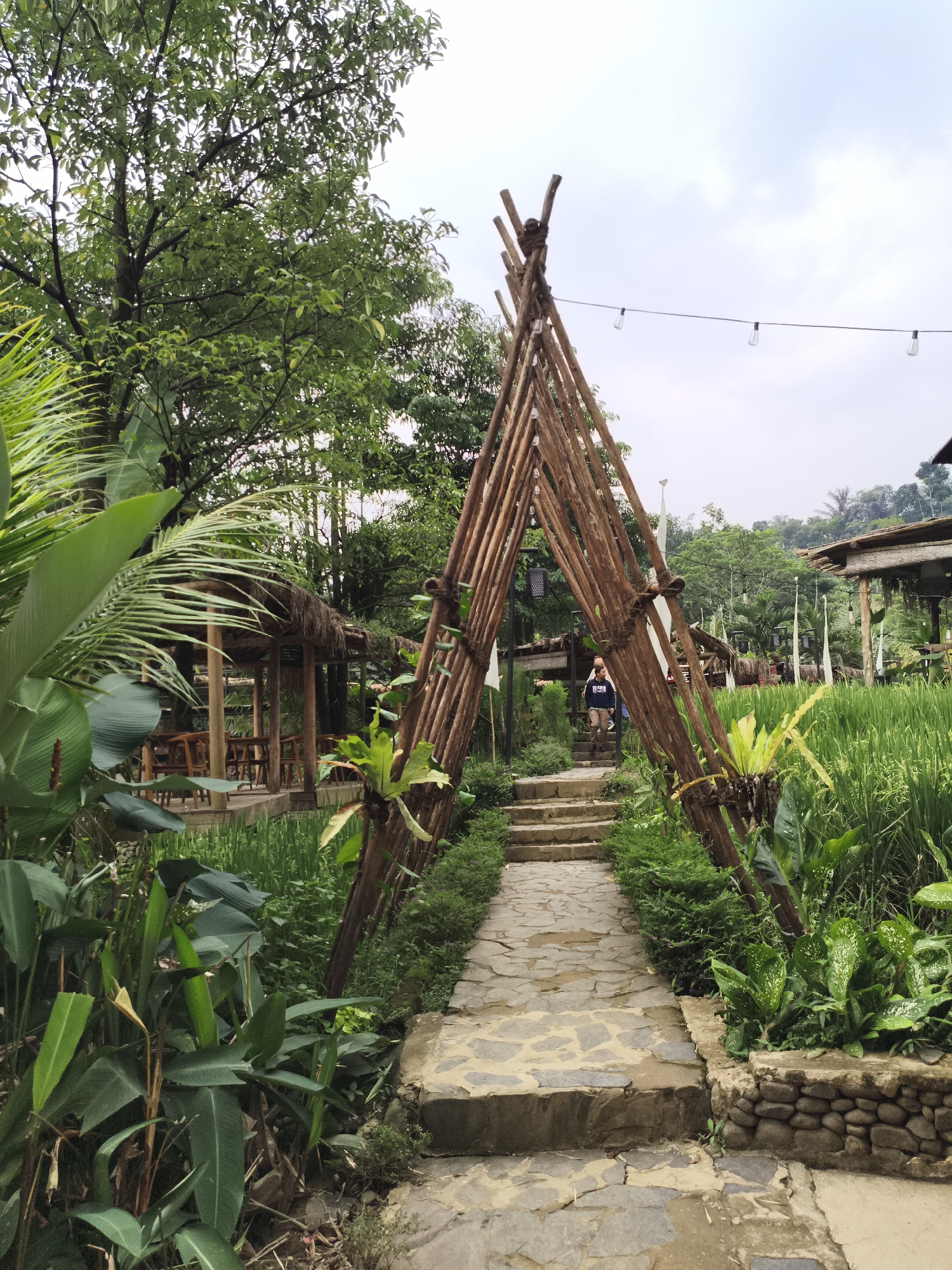 Riverside resort area documented in Babakan Madang, Indonesia